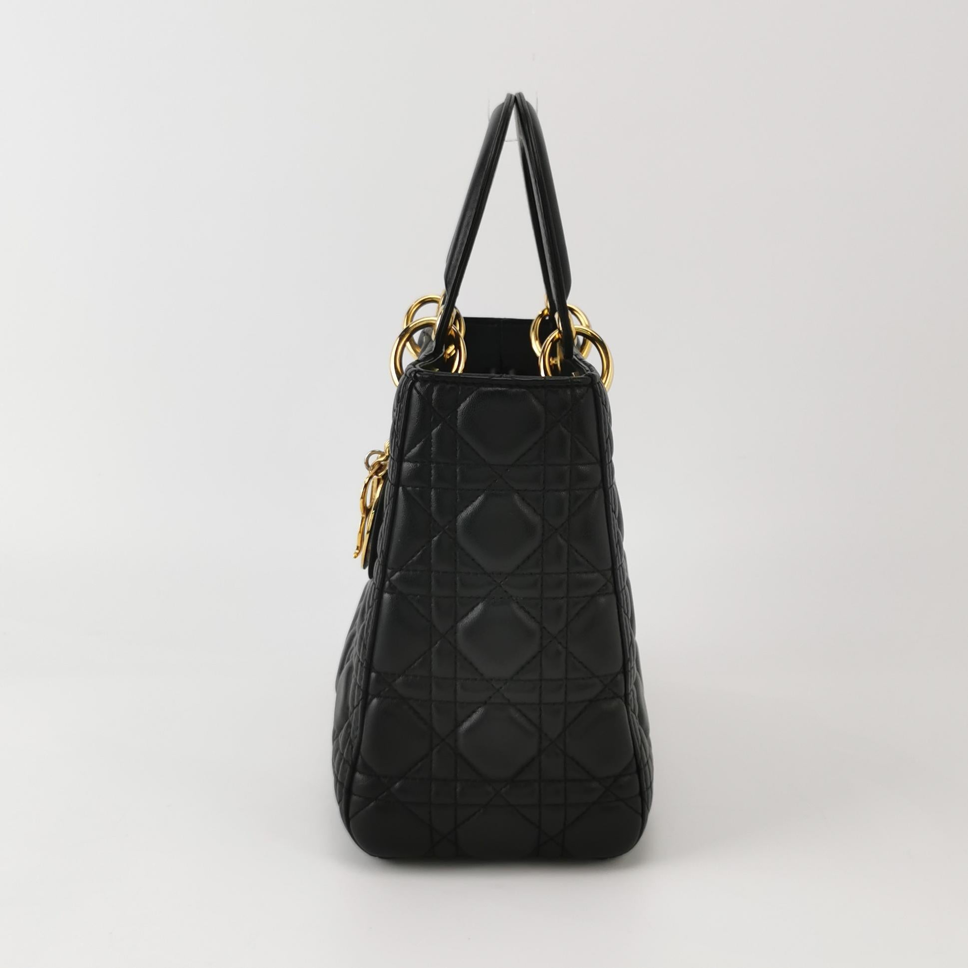 Lady Dior Medium Black GHW