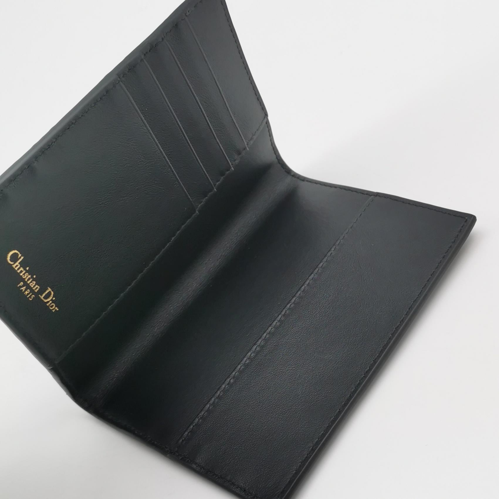 Dior Embossed Passport Cover Black