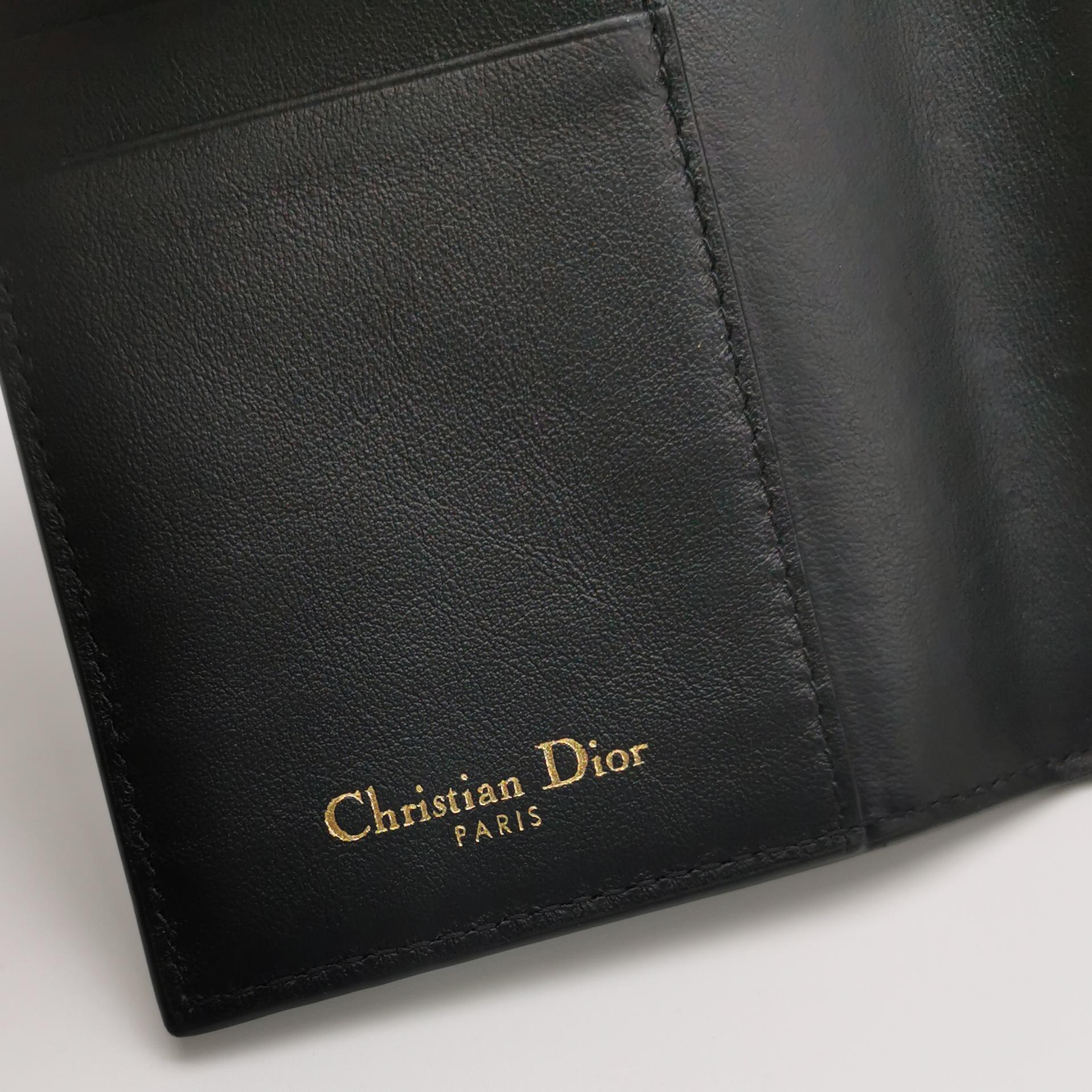 Dior Embossed Passport Cover Black