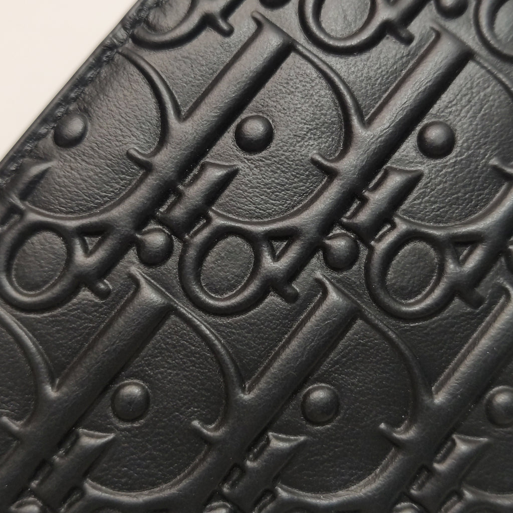Dior Embossed Passport Cover Black