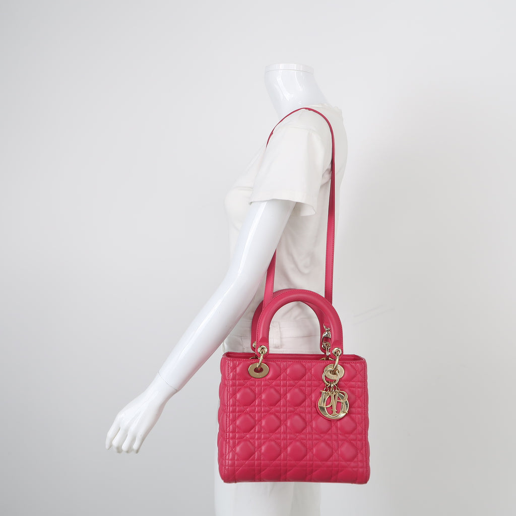 Dior Lady Dior Medium Fuchsia Pink