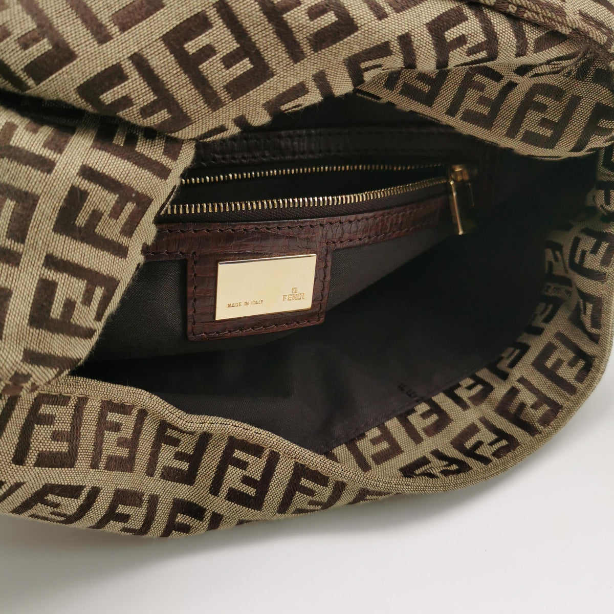 Fendi Zucchino Mamma Baguette Brown