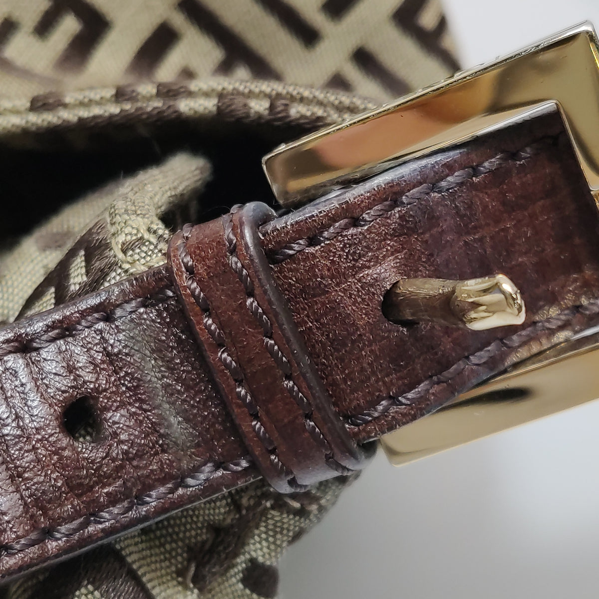 Fendi Zucchino Mamma Baguette Brown