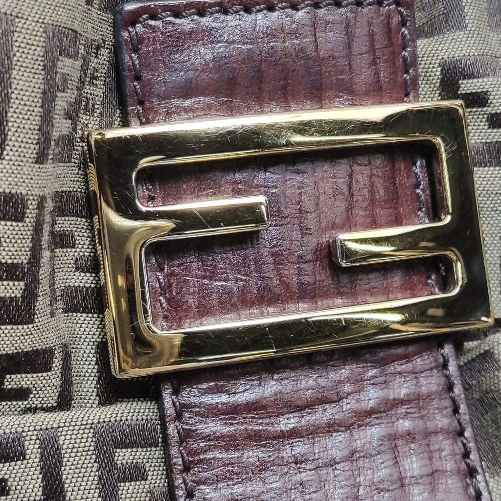 Fendi Zucchino Mamma Baguette Brown