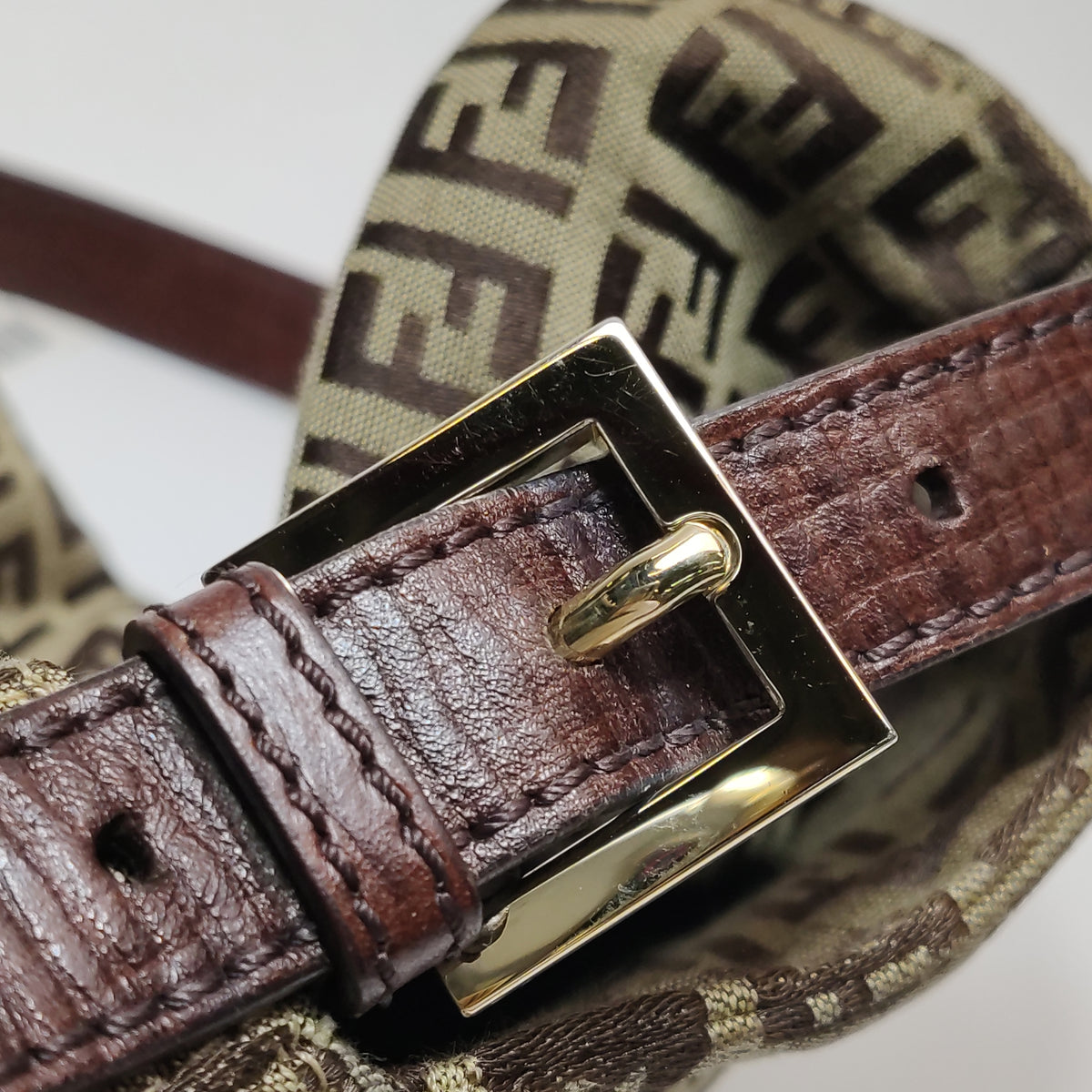 Fendi Zucchino Mamma Baguette Brown