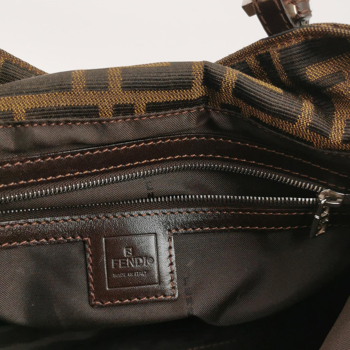 Fendi Zucca Canvas Shoulder Bag