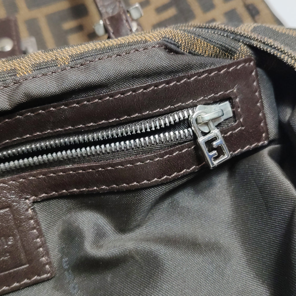 Fendi Zucca Canvas Shoulder Bag