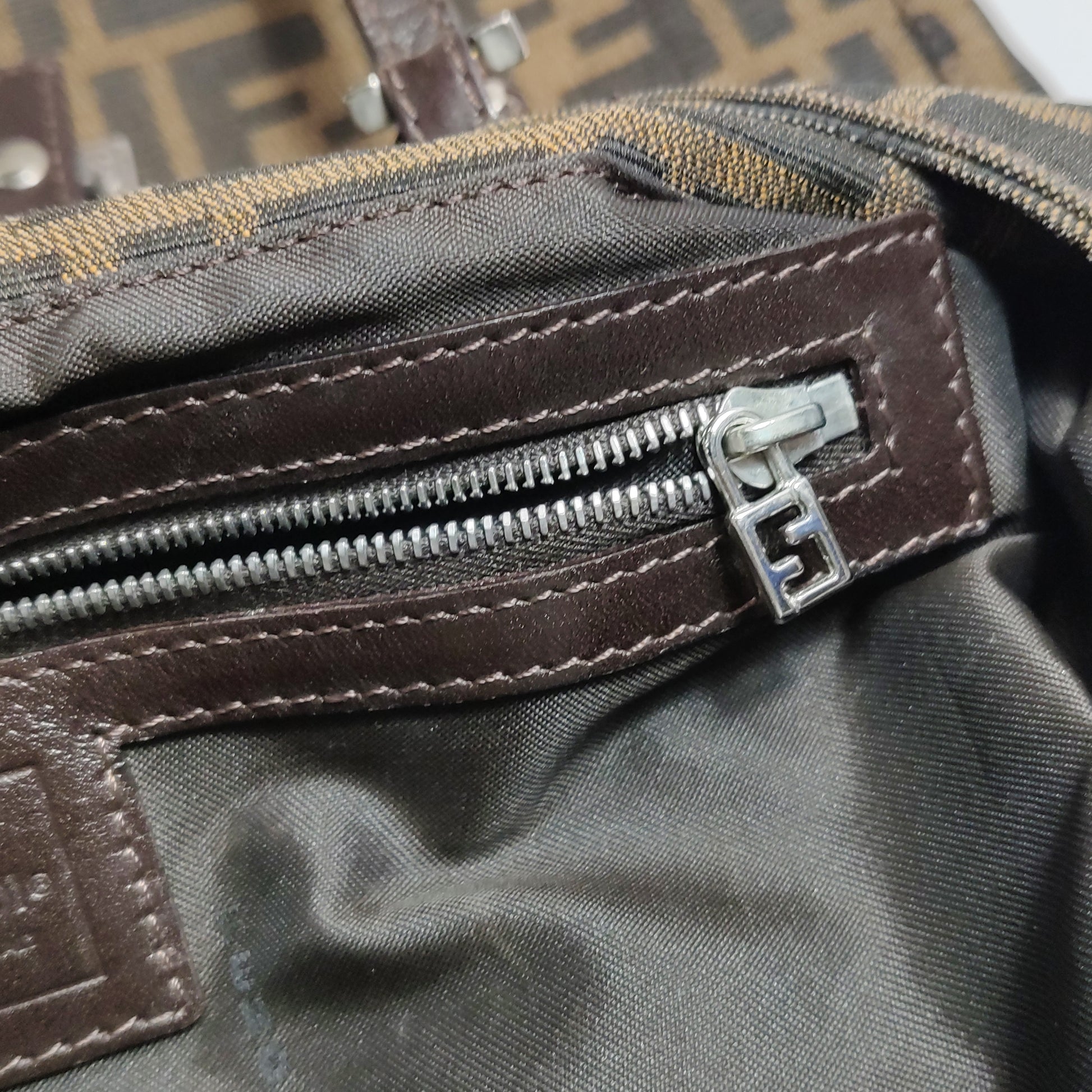 Fendi Zucca Canvas Shoulder Bag