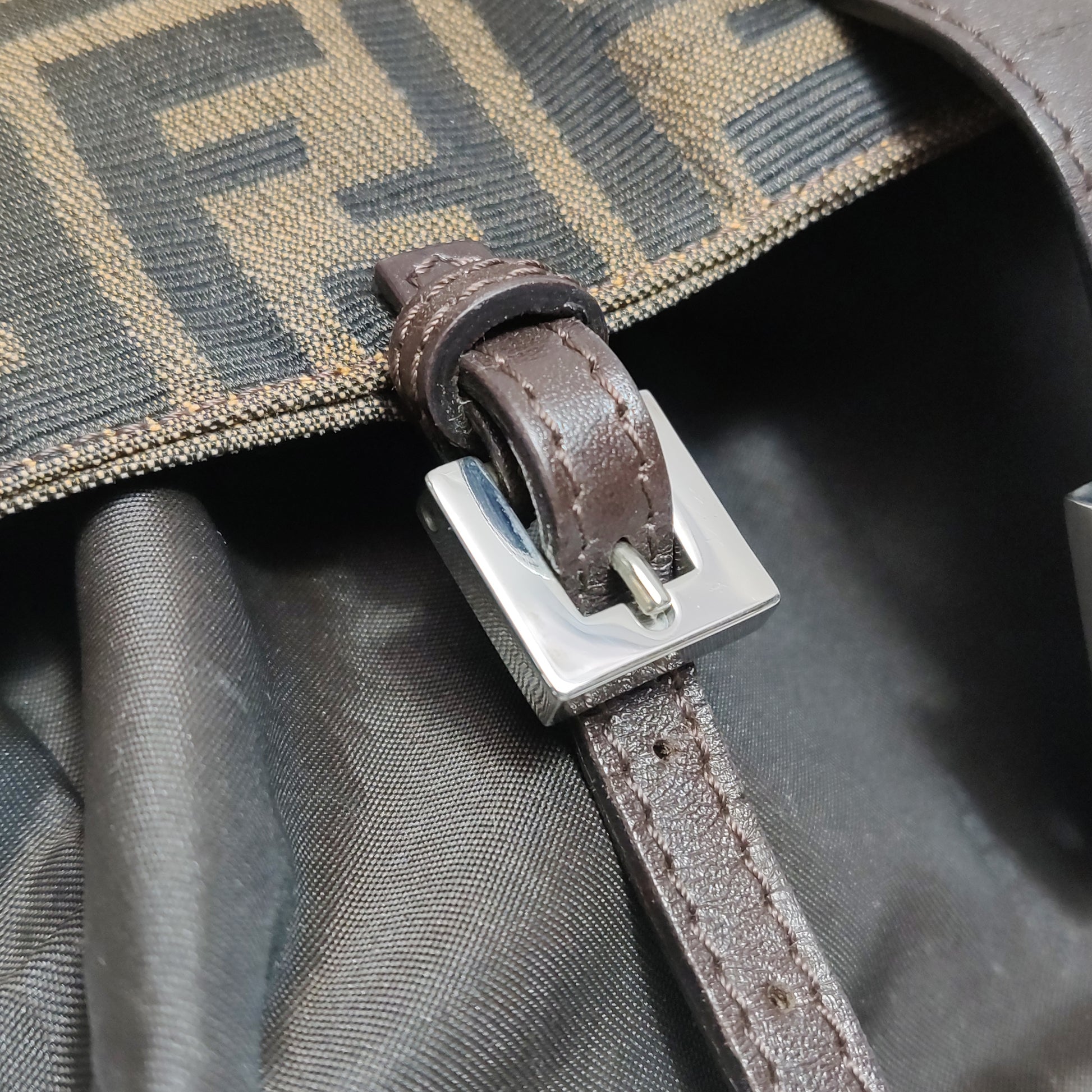 Fendi Zucca Canvas Shoulder Bag