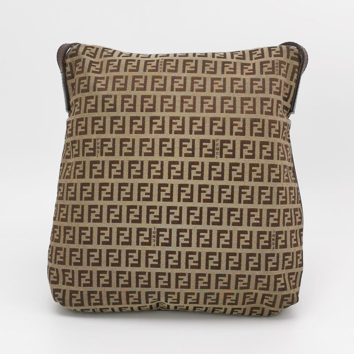 Fendi Zucchino Flap Crossbody Beige Brown