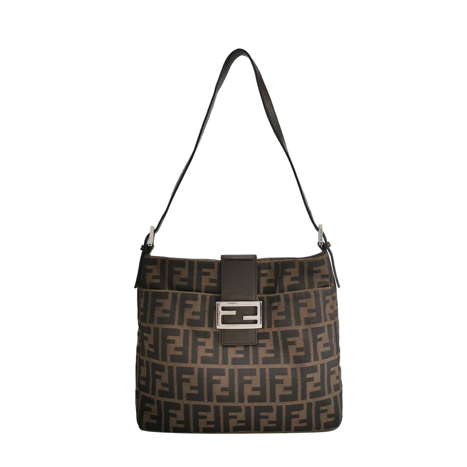 Fendi Zucca Canvas Shoulder Bag