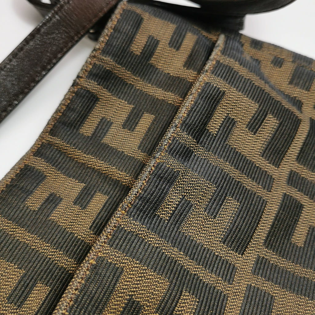 Fendi Zucca Canvas Shoulder Bag