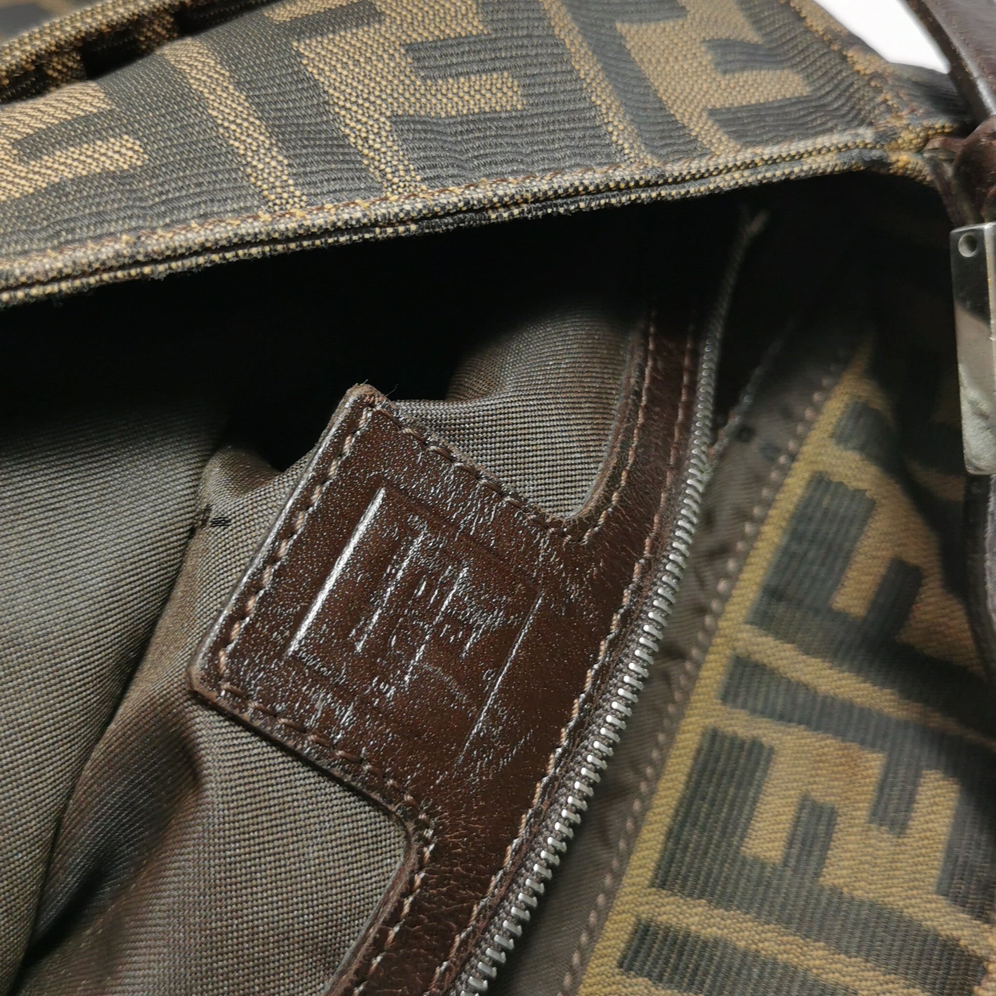Fendi Zucca Canvas Shoulder Bag