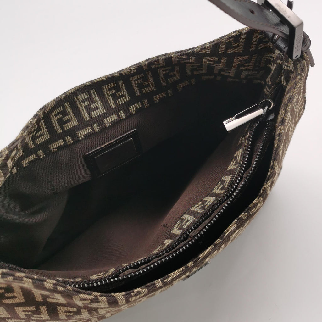 Fendi Zucchino Baguette Hobo Brown