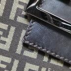 Fendi Zucchino Baguette Hobo Brown