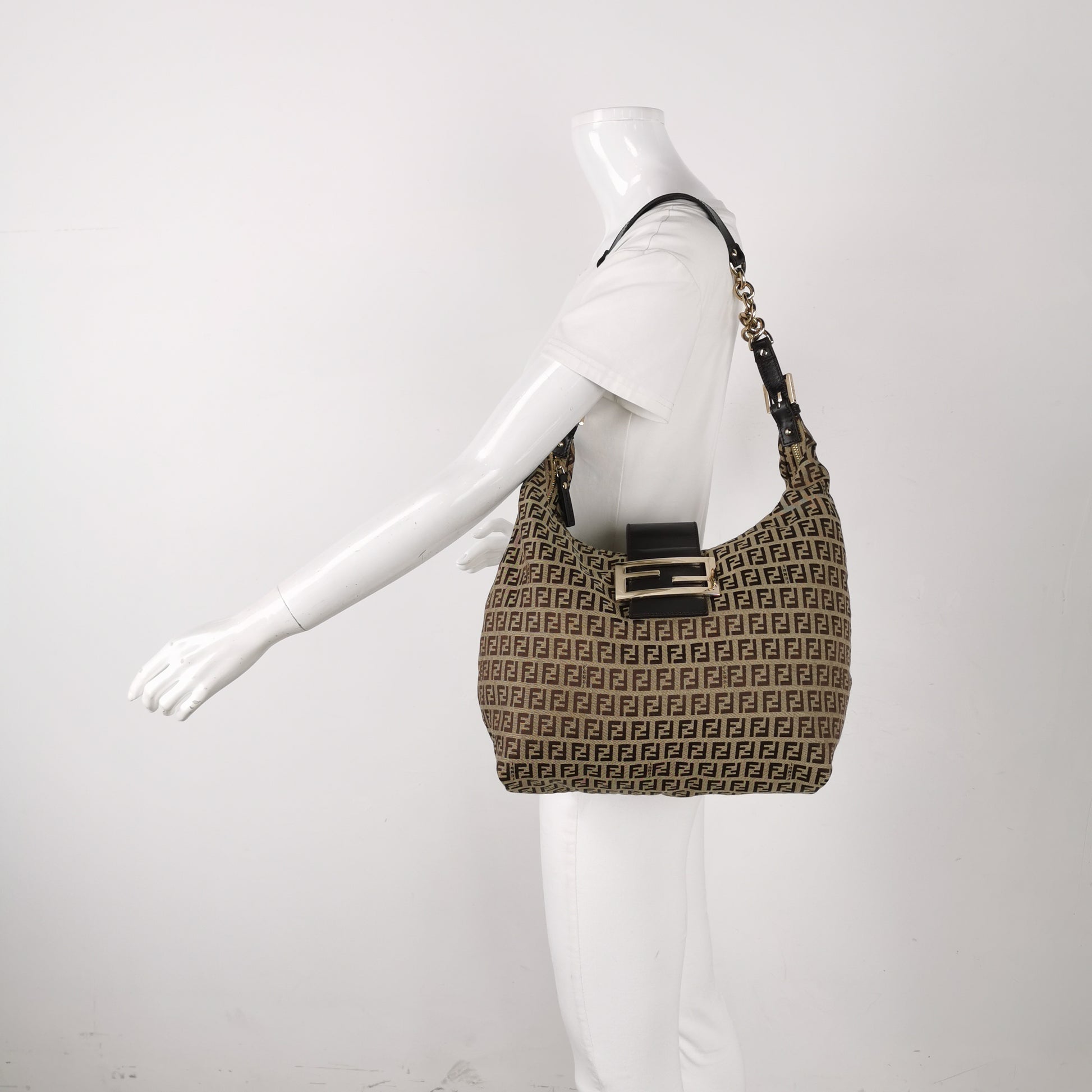 Fendi Zucchino Canvas Forever Hobo