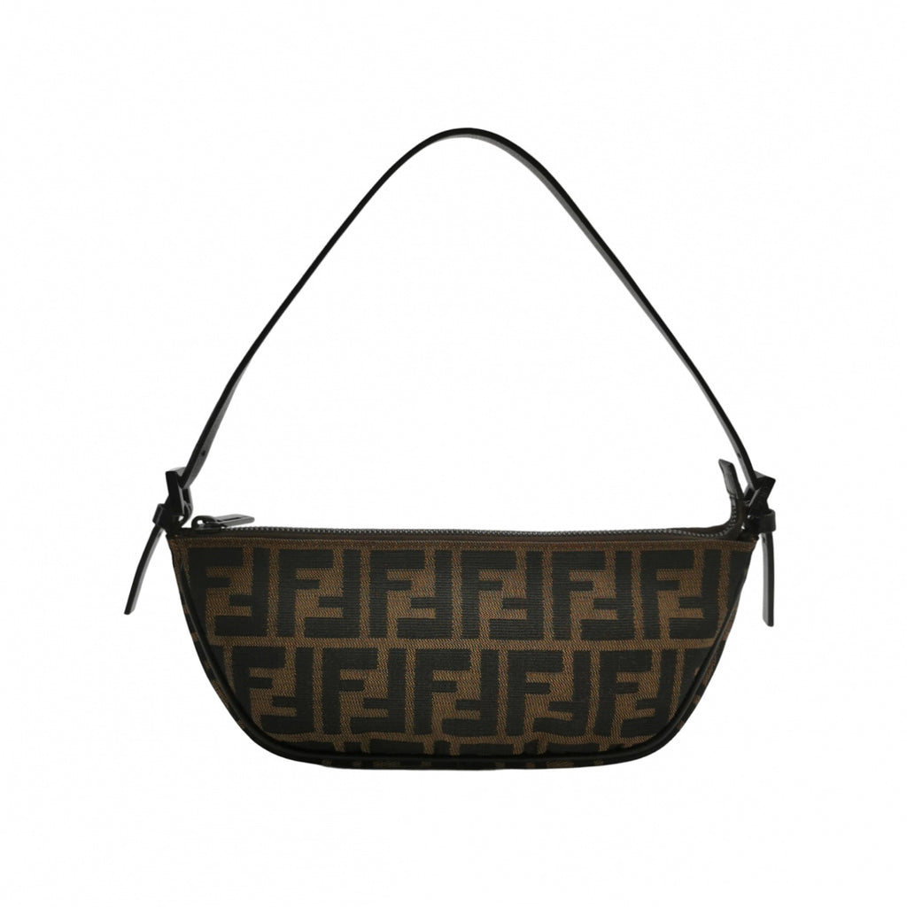 Fendi Zucca Boat Pochette Brown Shoulder Bag