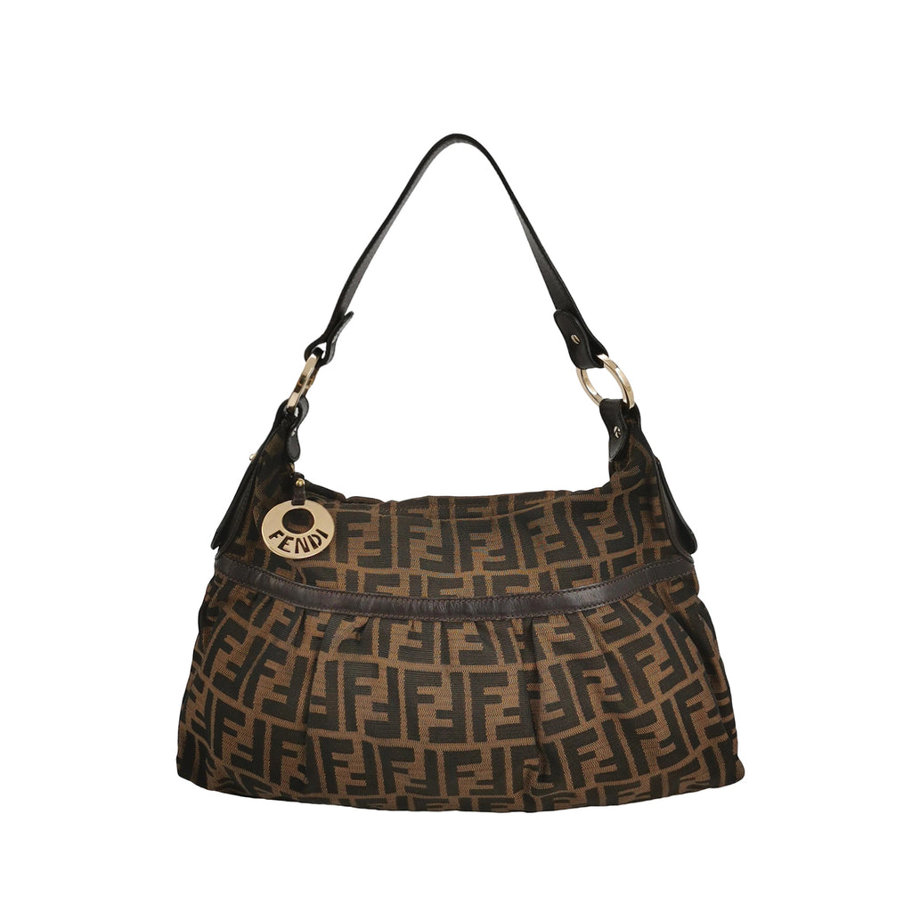 Fendi Zucca Chef Canvas Shoulder Bag