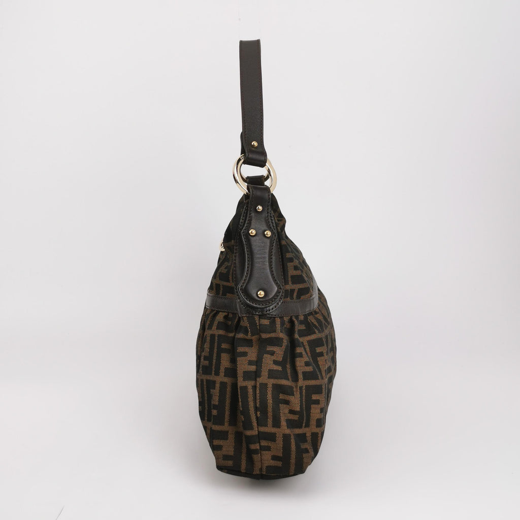 Fendi Zucca Chef Canvas Shoulder Bag