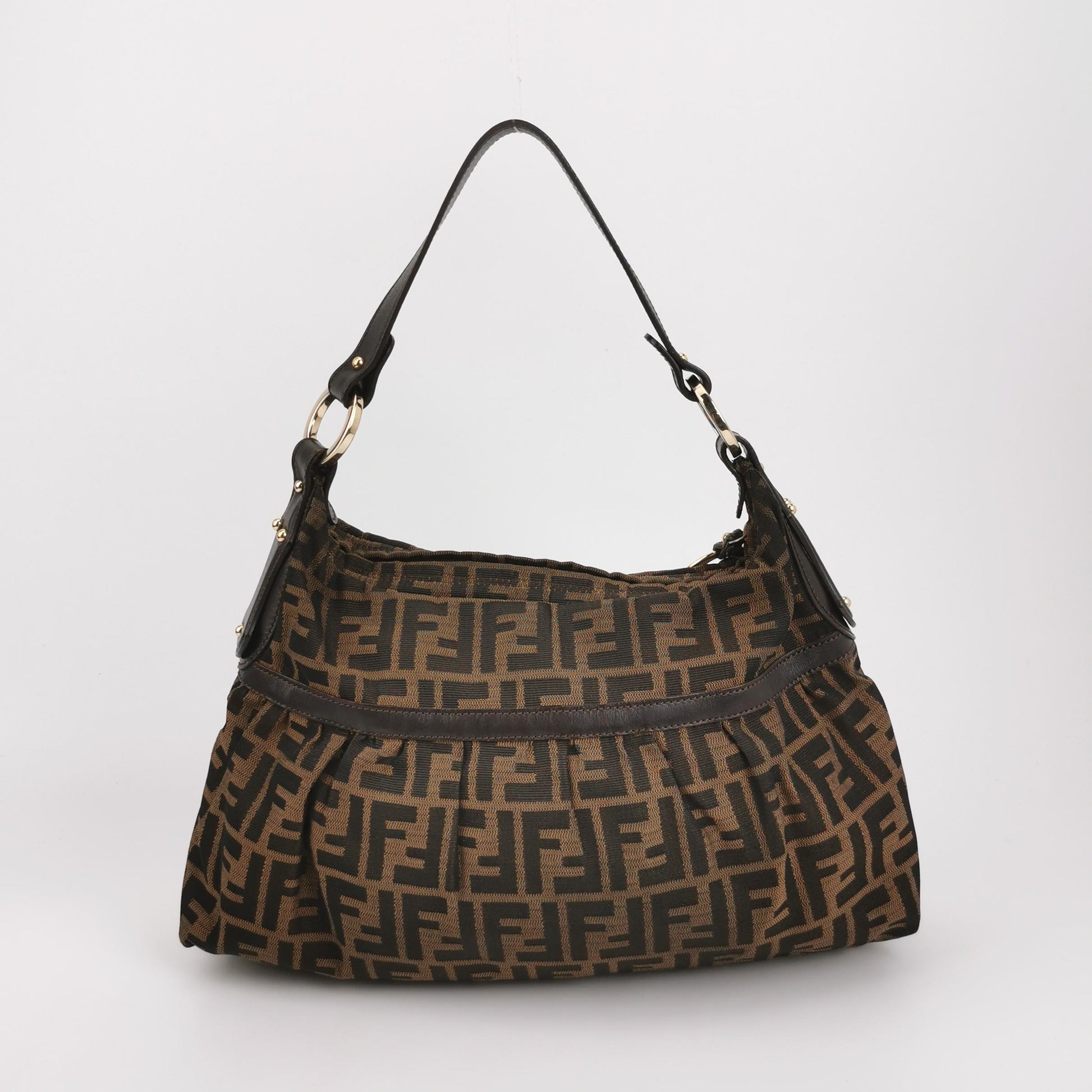 Fendi Zucca Chef Canvas Shoulder Bag