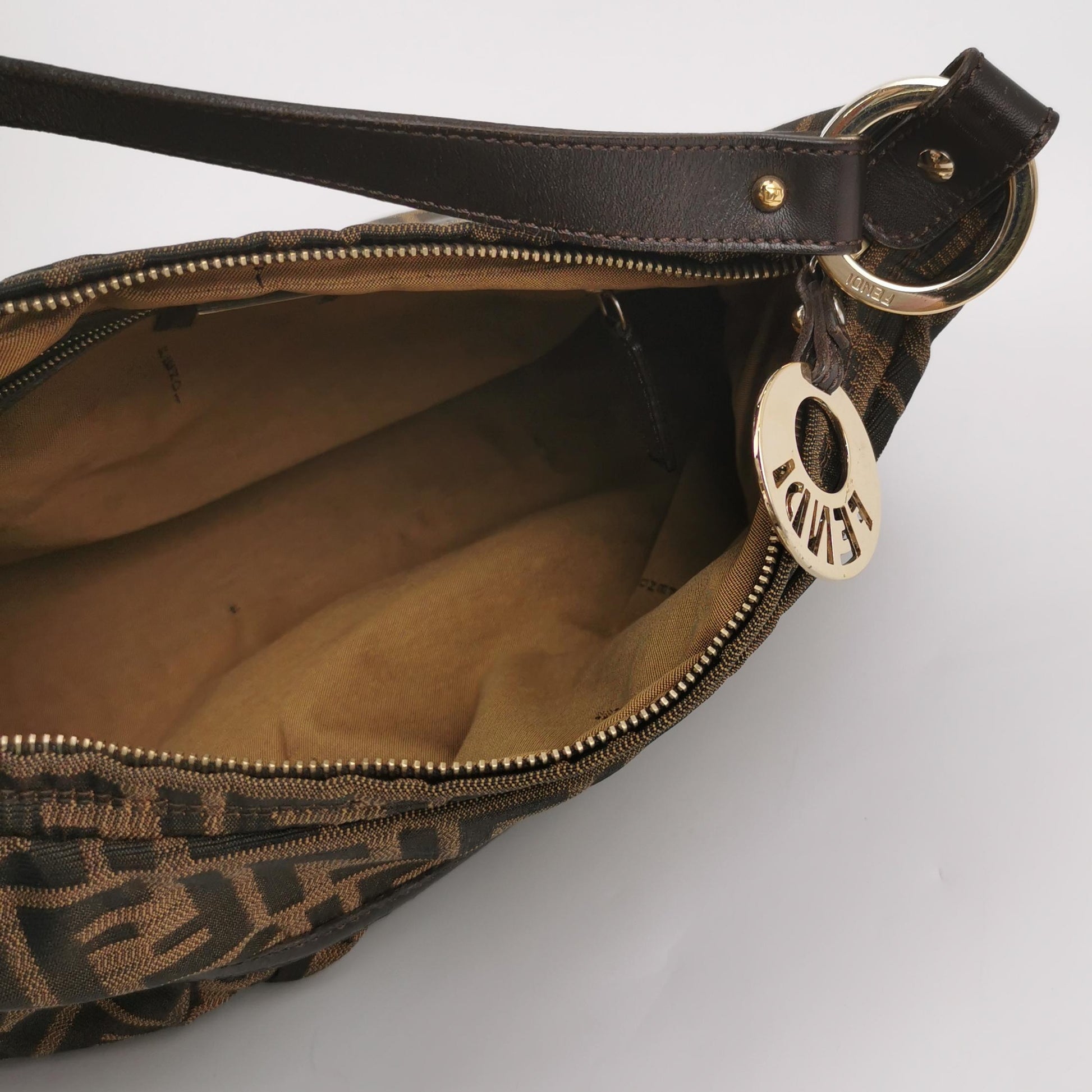 Fendi Zucca Chef Canvas Shoulder Bag