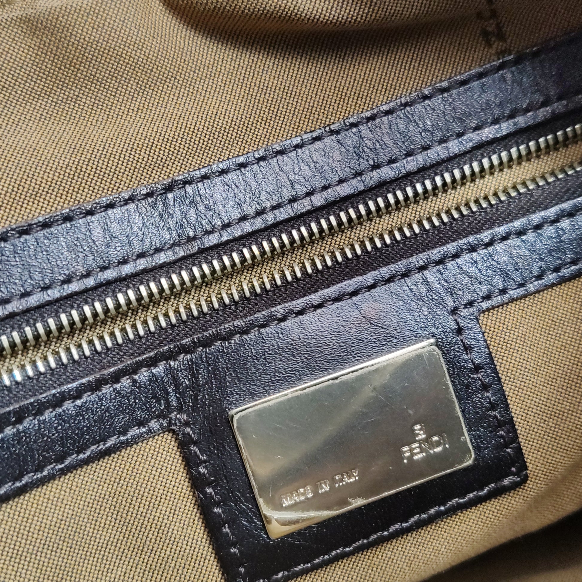 Fendi Zucca Chef Canvas Shoulder Bag