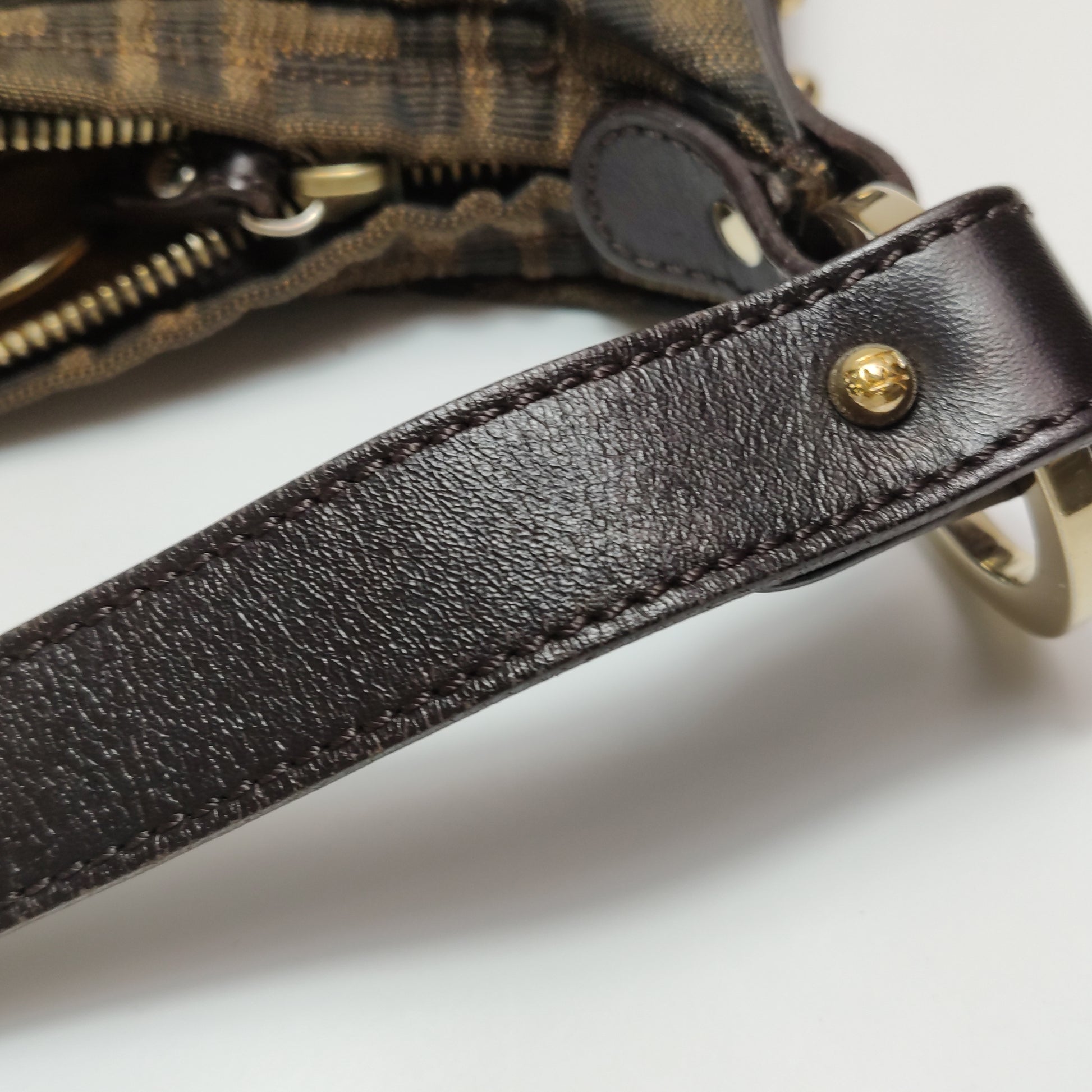 Fendi Zucca Chef Canvas Shoulder Bag