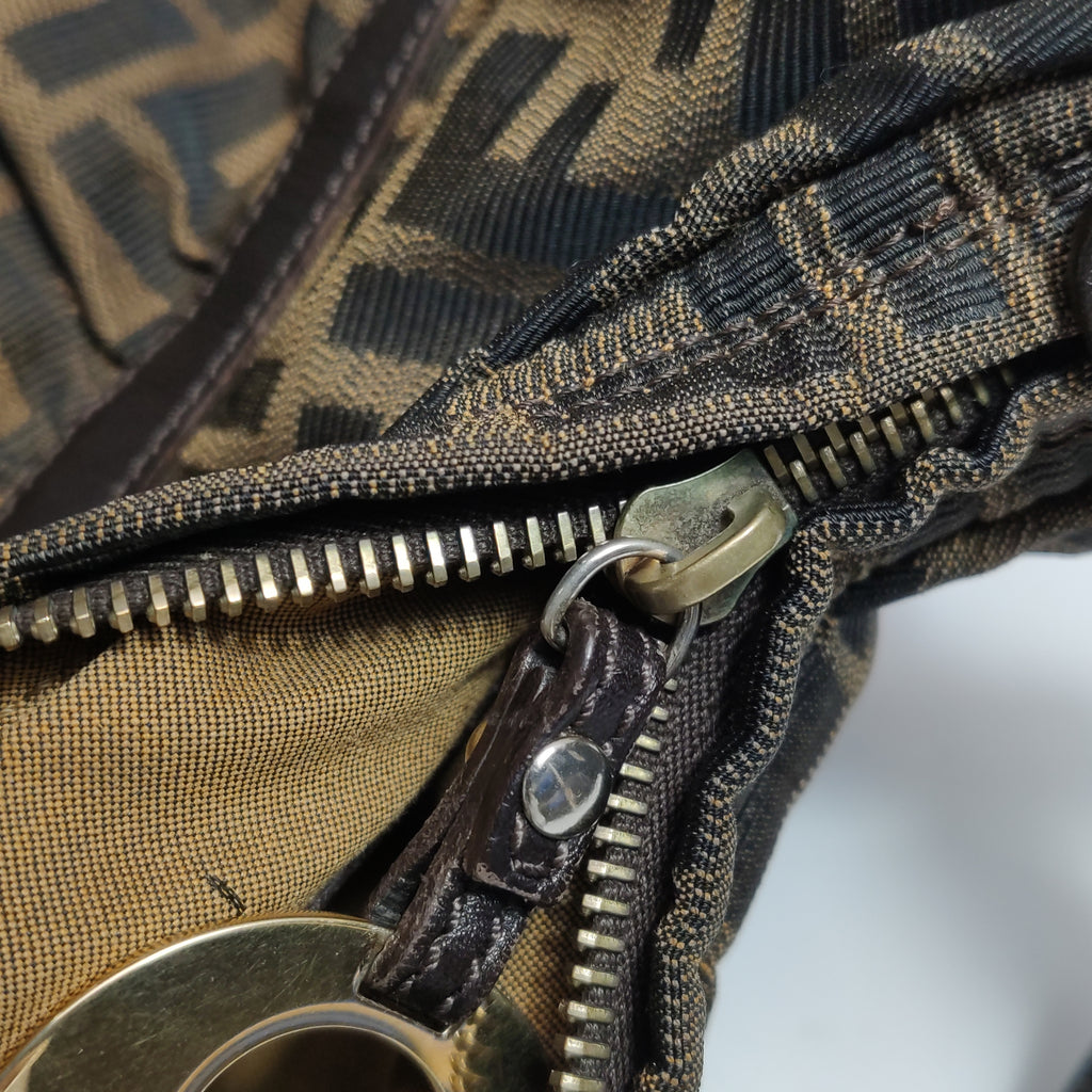 Fendi Zucca Chef Canvas Shoulder Bag