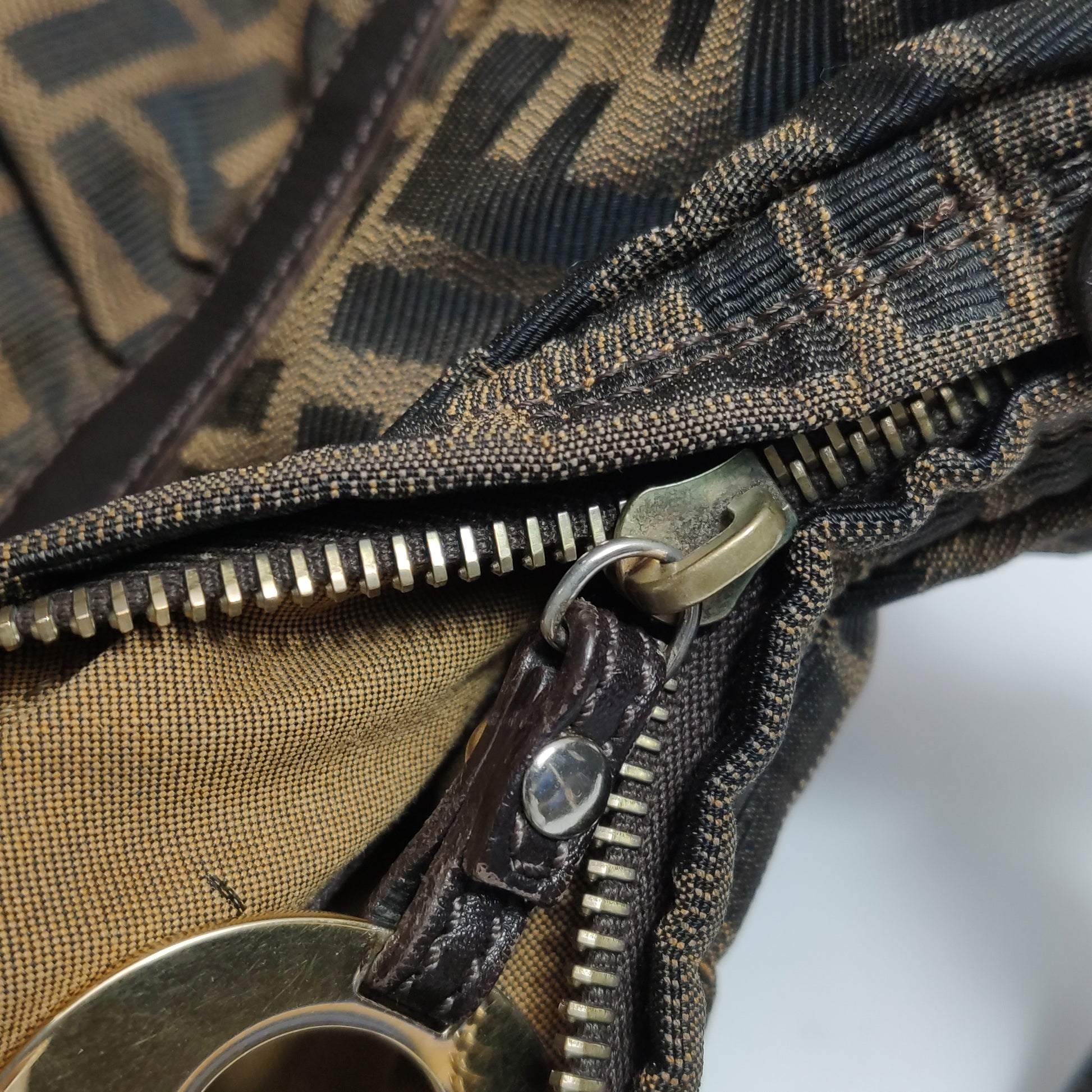 Fendi Zucca Chef Canvas Shoulder Bag