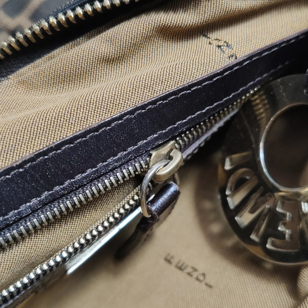 Fendi Zucca Chef Canvas Shoulder Bag