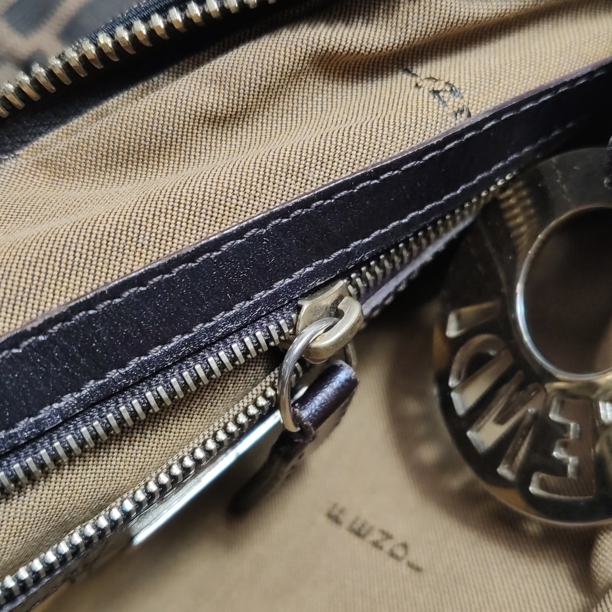 Fendi Zucca Chef Canvas Shoulder Bag