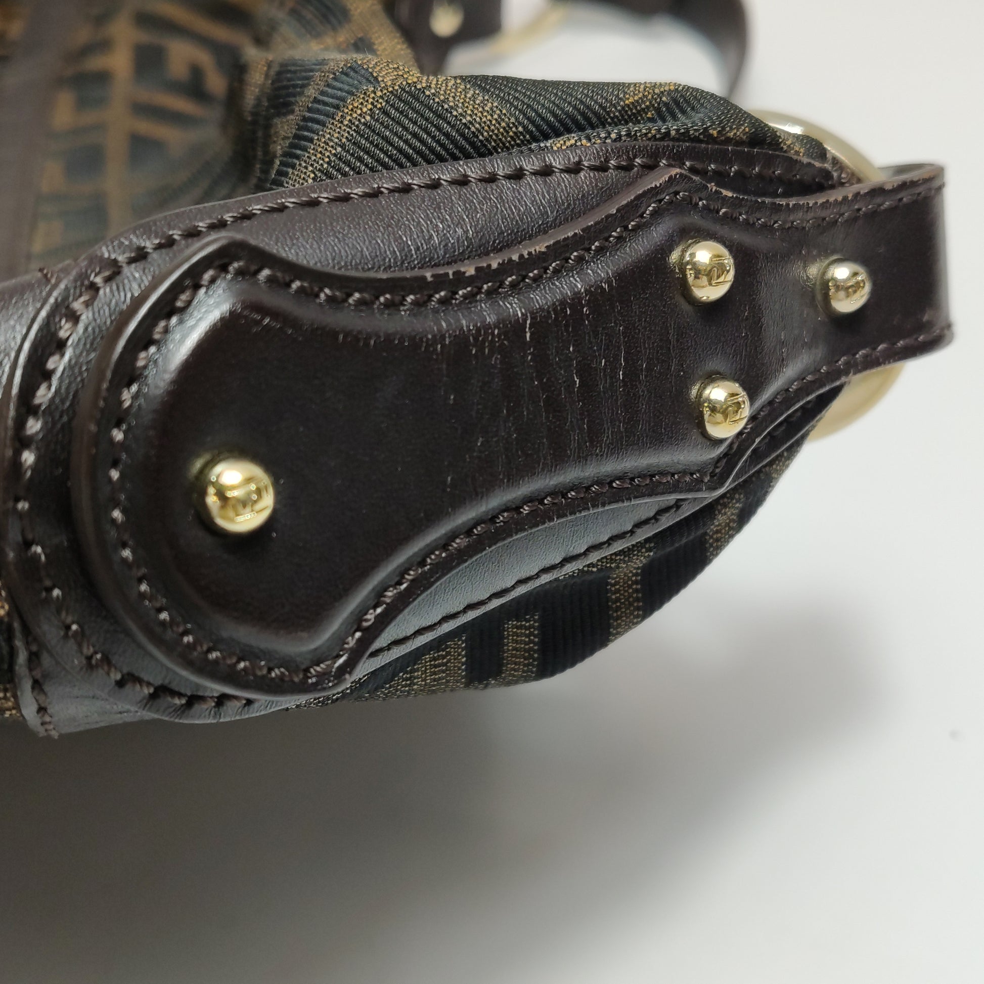 Fendi Zucca Chef Canvas Shoulder Bag
