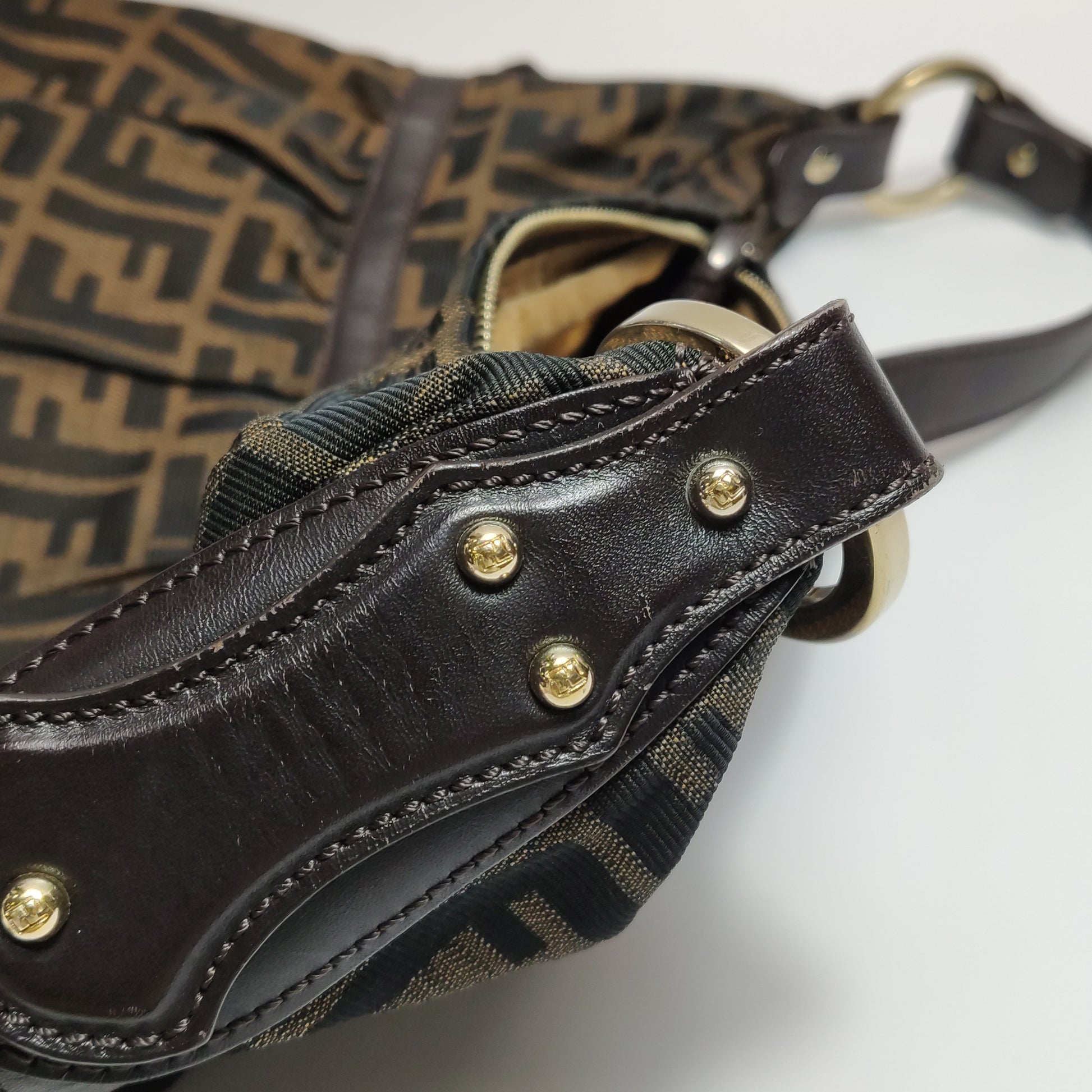 Fendi Zucca Chef Canvas Shoulder Bag