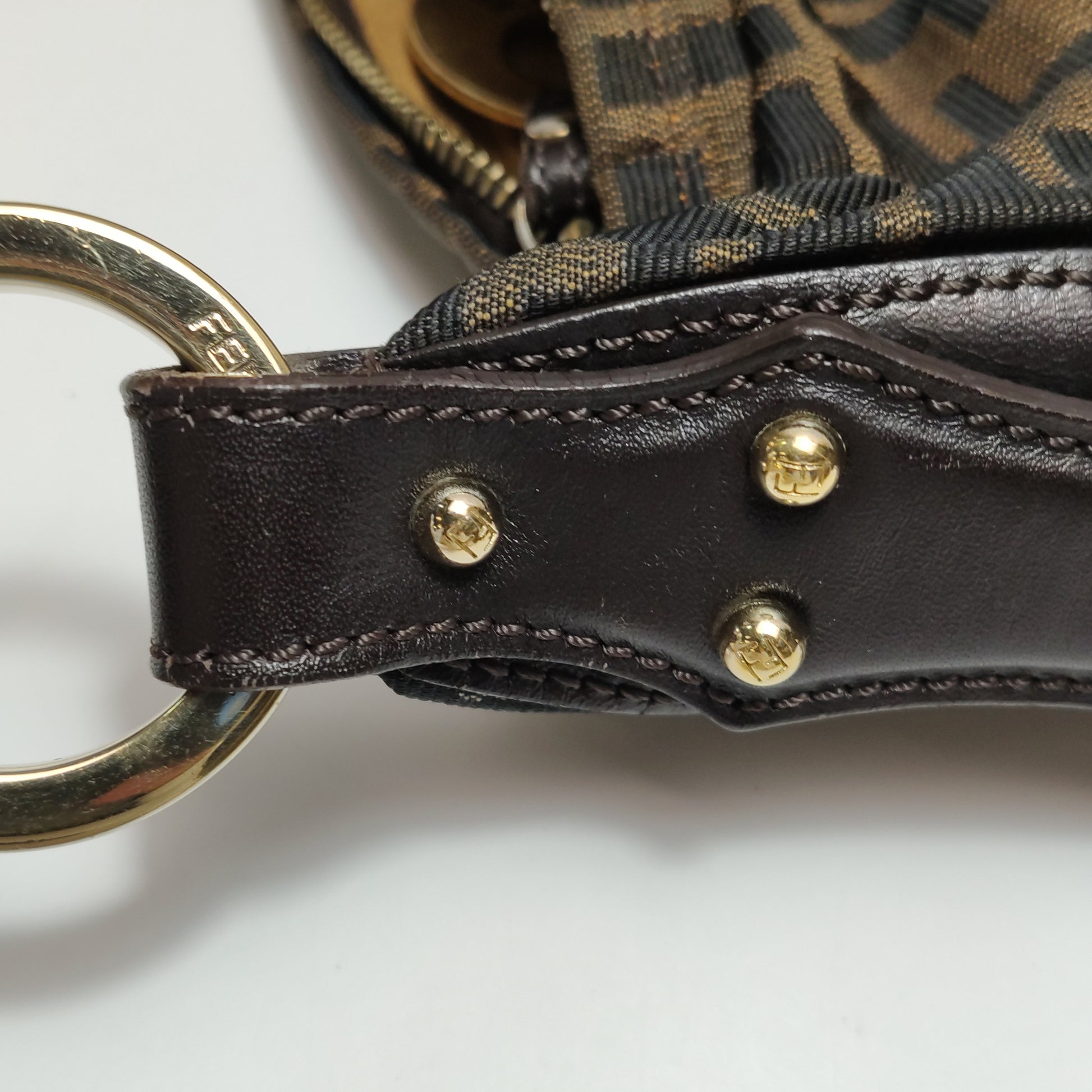 Fendi Zucca Chef Canvas Shoulder Bag