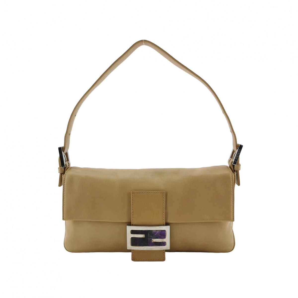 Fendi Smooth Leather Baguette Beige
