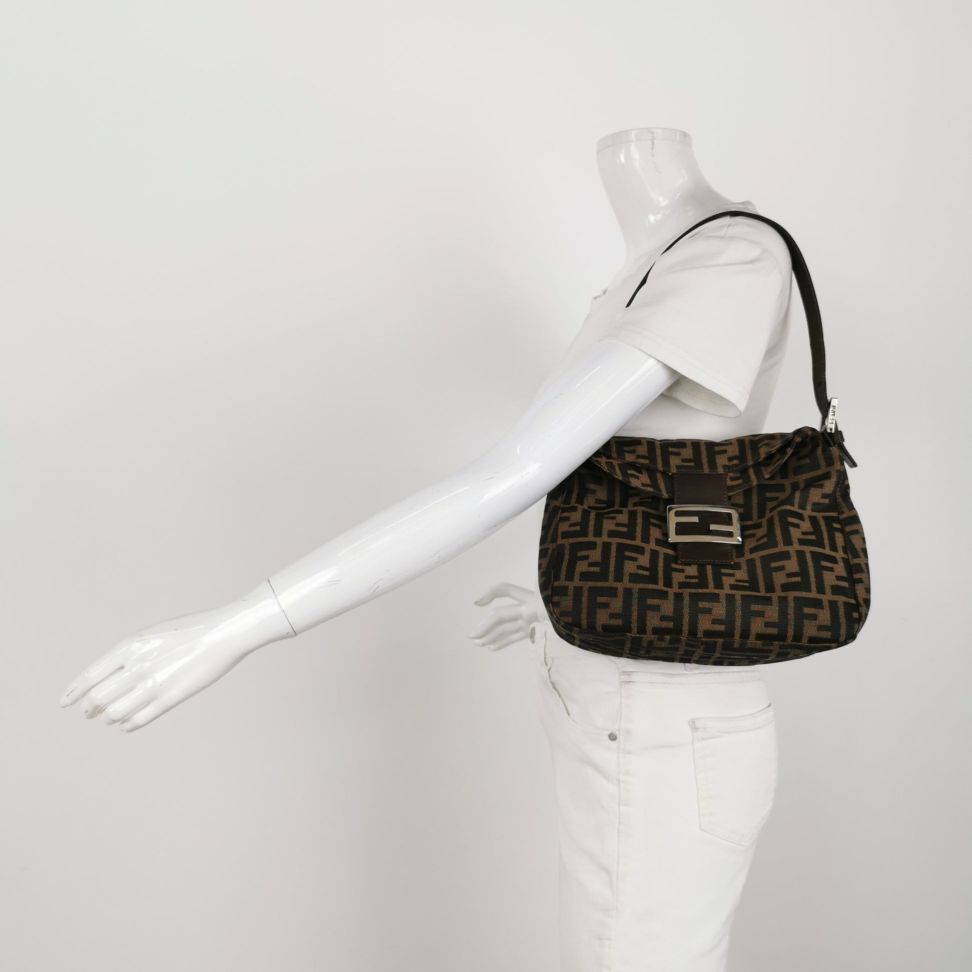 Fendi Zucca Double Flap Shoulder Bag 7456