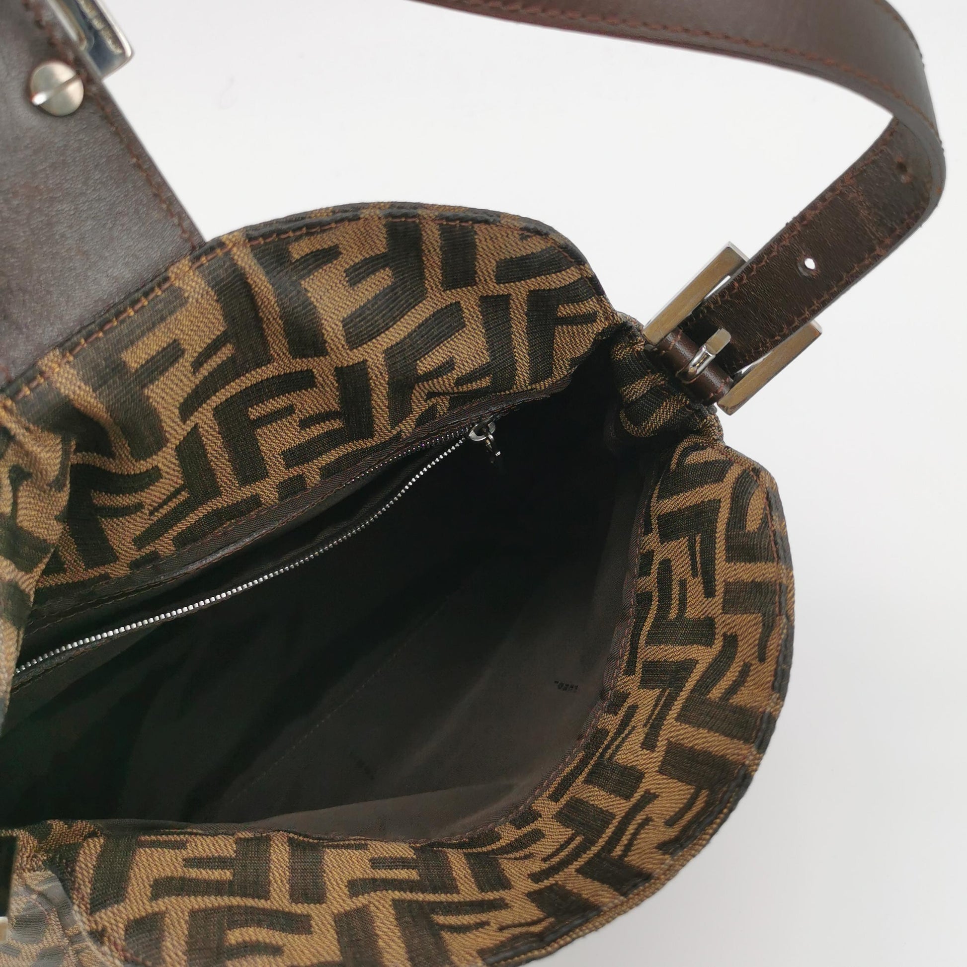 Fendi Zucca Double Flap Shoulder Bag 7456