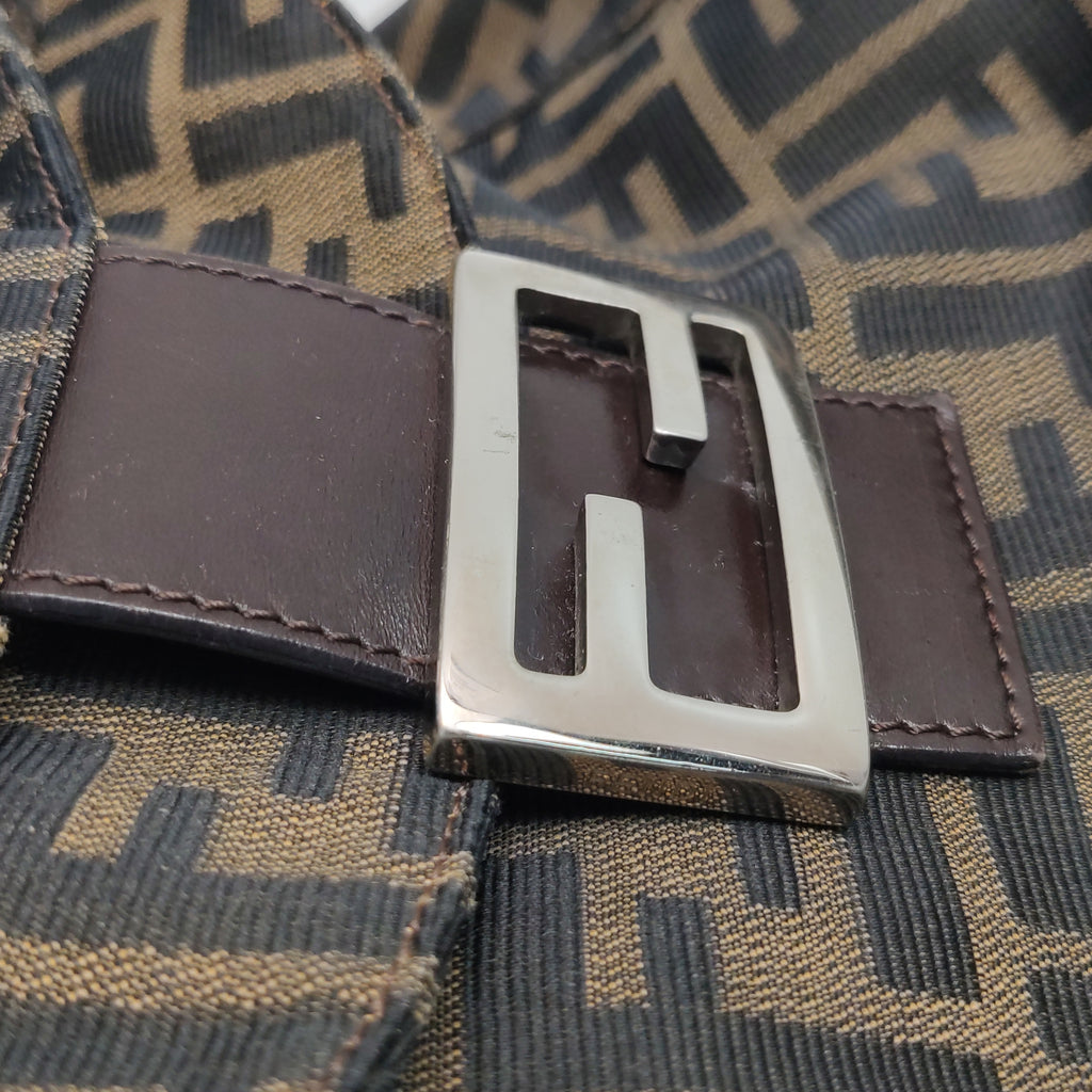 Fendi Zucca Double Flap Shoulder Bag 7456