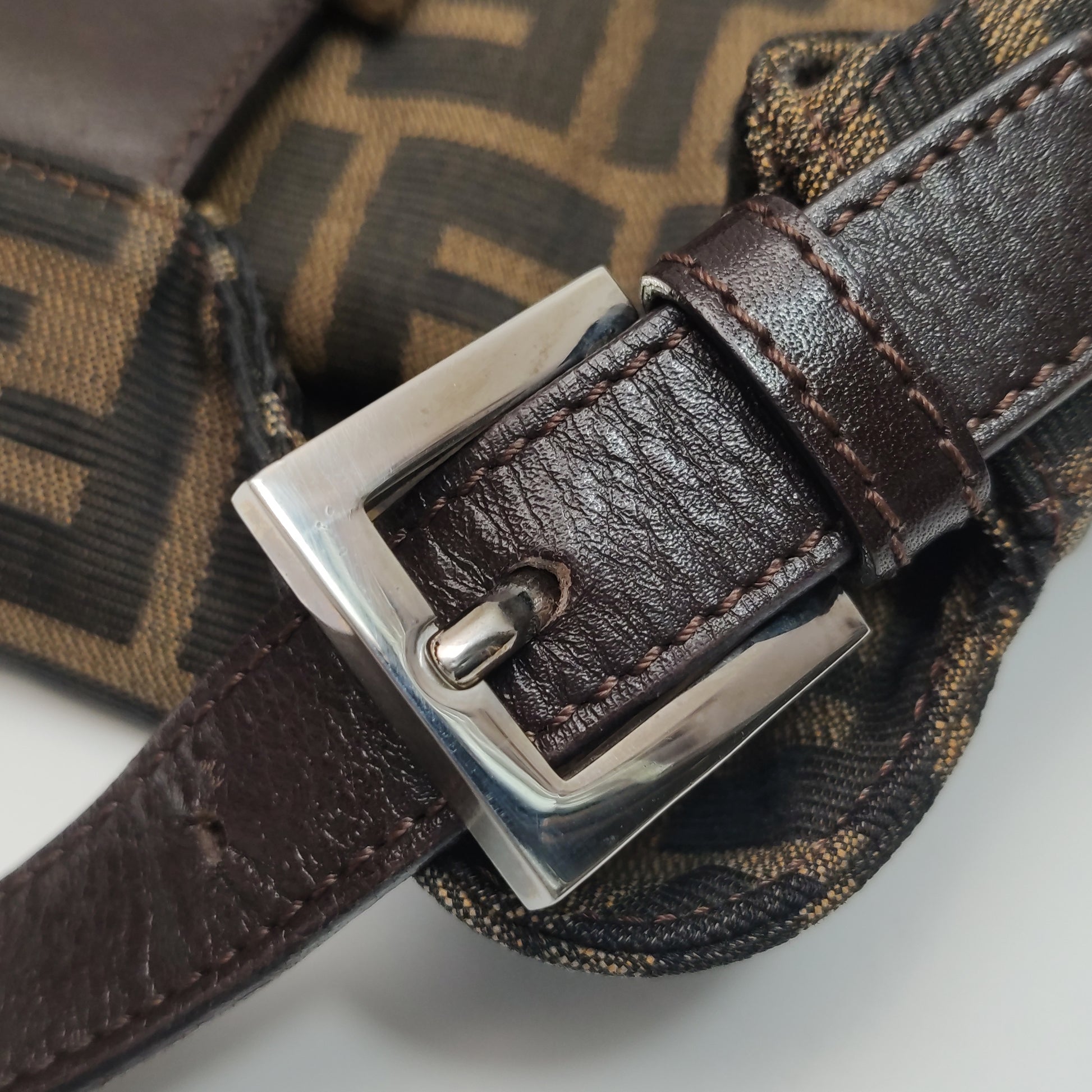 Fendi Zucca Double Flap Shoulder Bag 7456