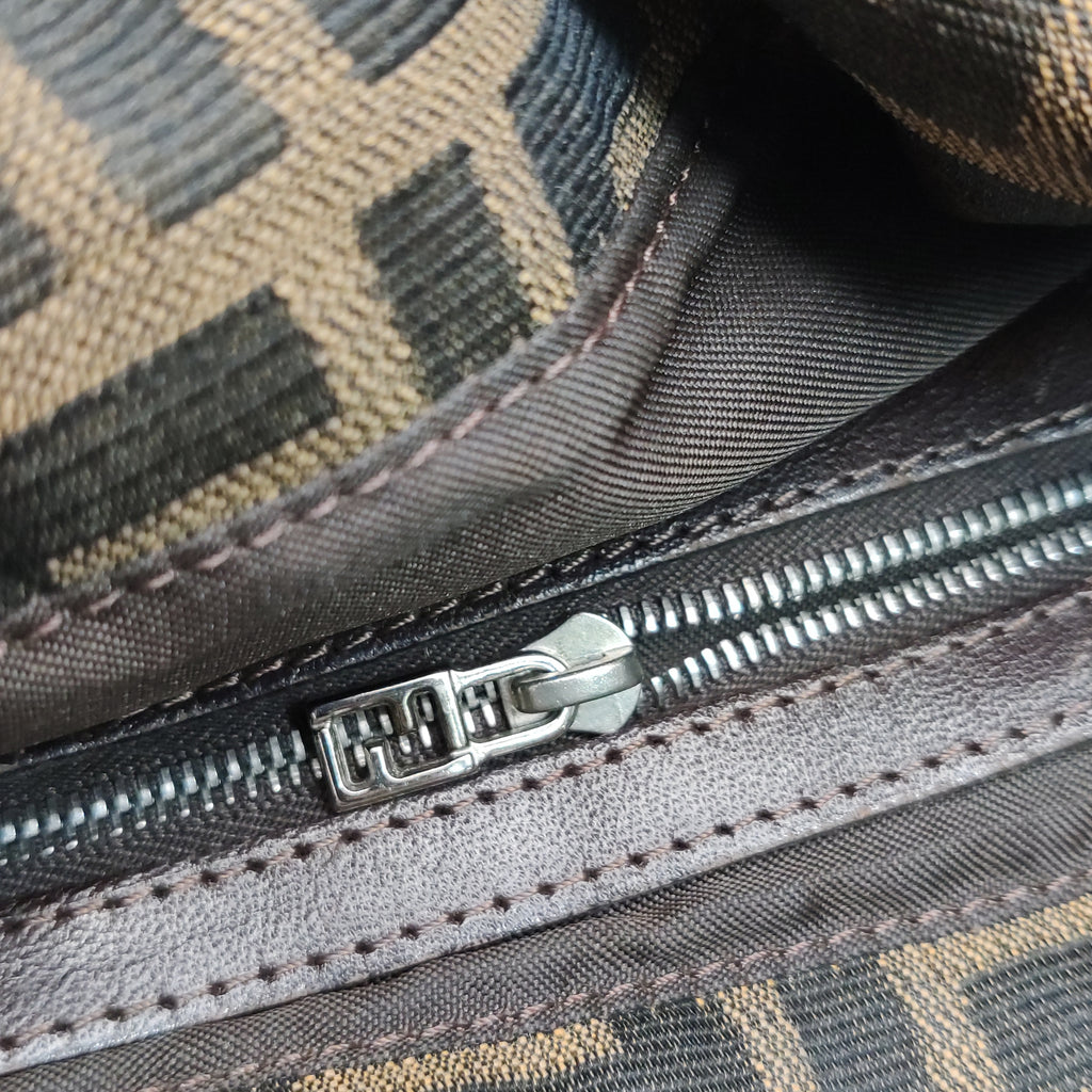 Fendi Zucca Double Flap Shoulder Bag 7456