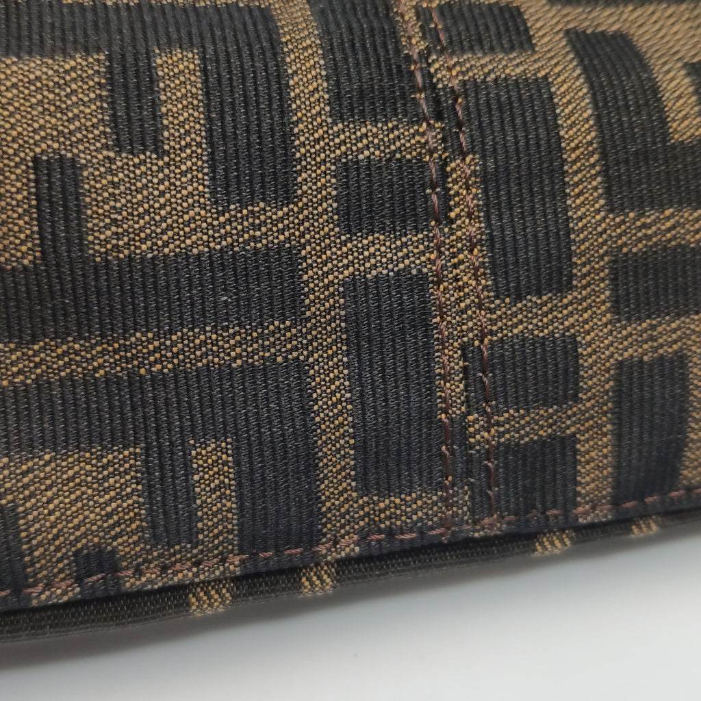 Fendi Zucca Double Flap Shoulder Bag 7456