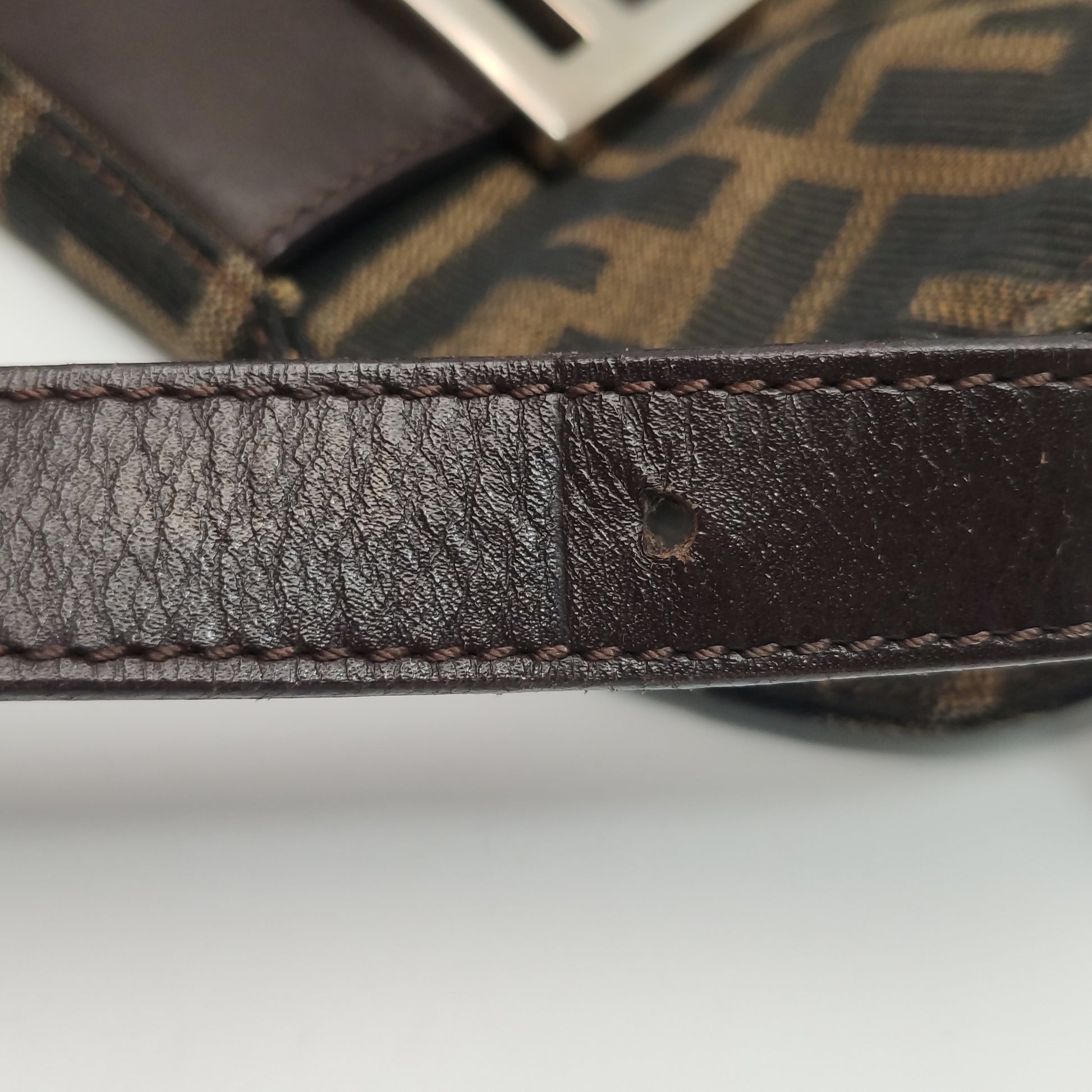 Fendi Zucca Double Flap Shoulder Bag 7456