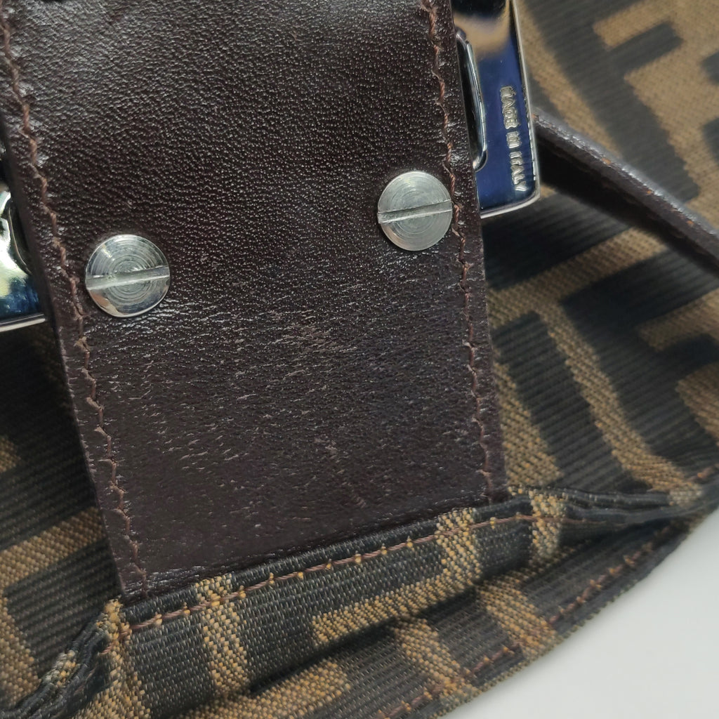Fendi Zucca Double Flap Shoulder Bag 7456