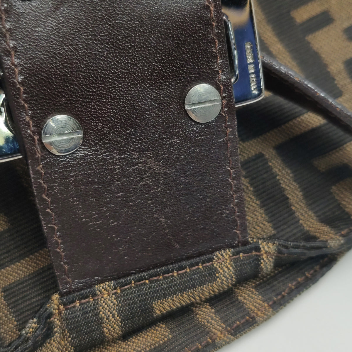 Fendi Zucca Double Flap Shoulder Bag 7456
