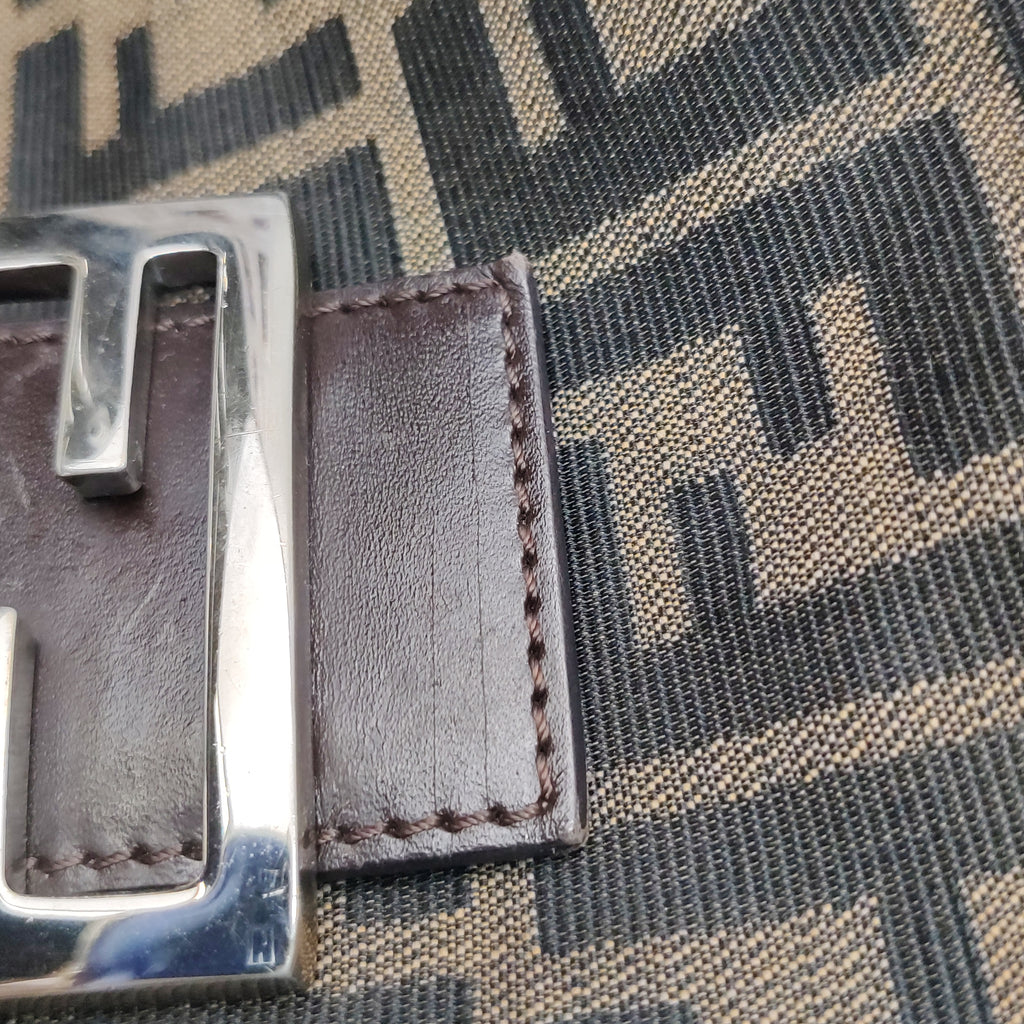 Fendi Zucca Double Flap Shoulder Bag 7456