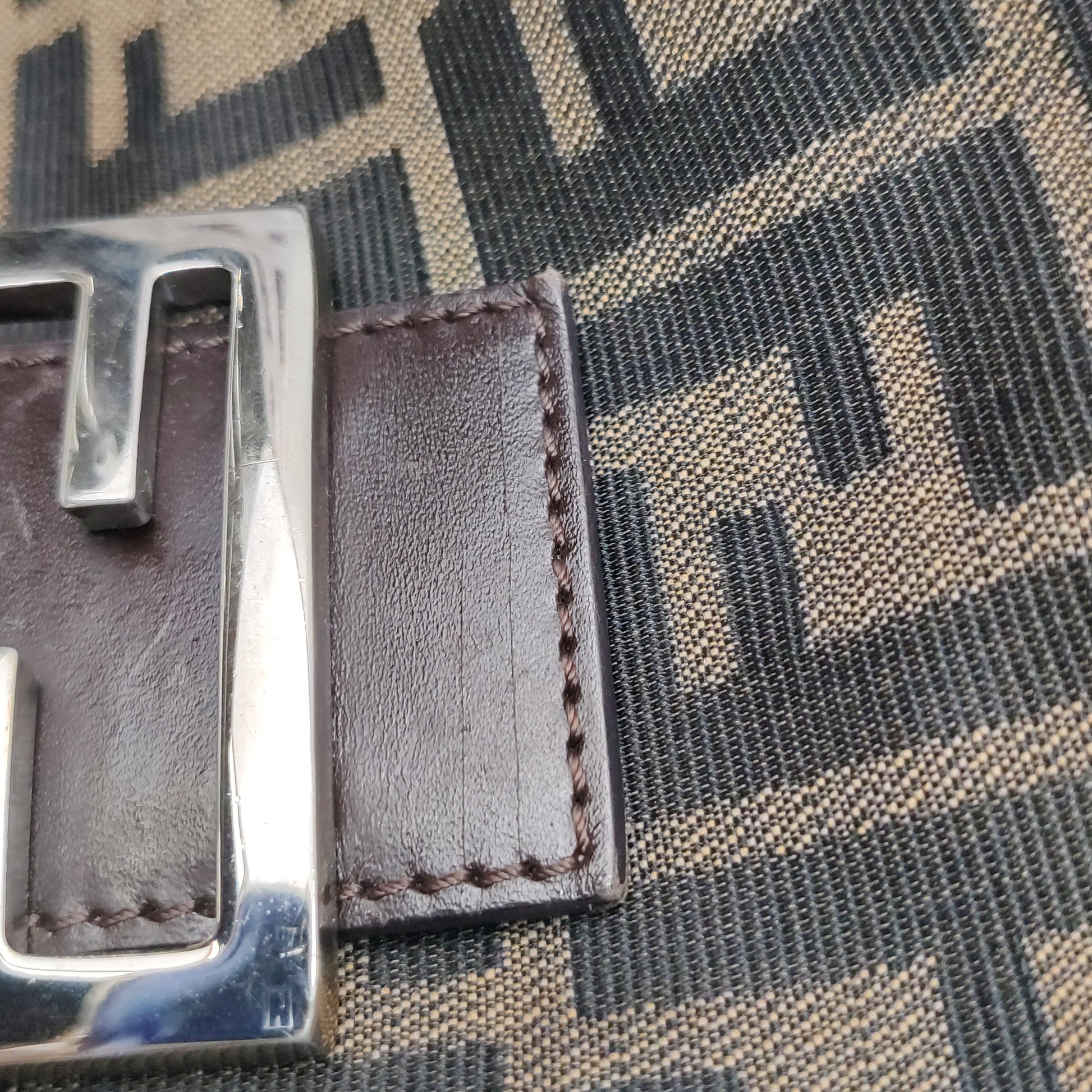 Fendi Zucca Double Flap Shoulder Bag 7456