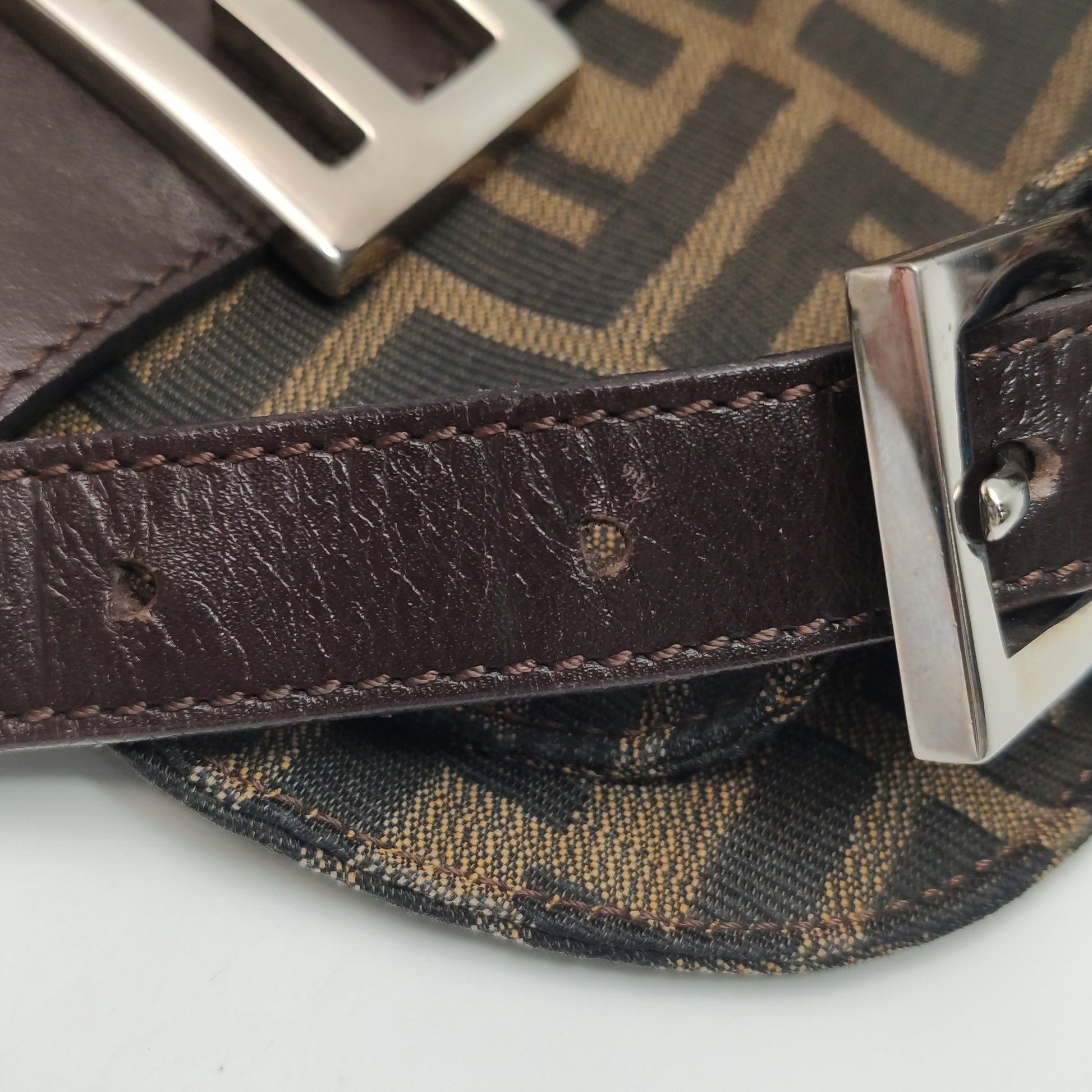 Fendi Zucca Double Flap Shoulder Bag 7456