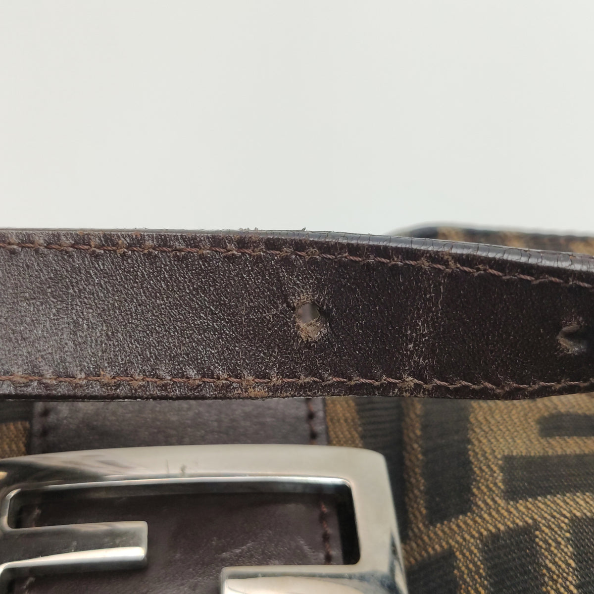 Fendi Zucca Double Flap Shoulder Bag 7456