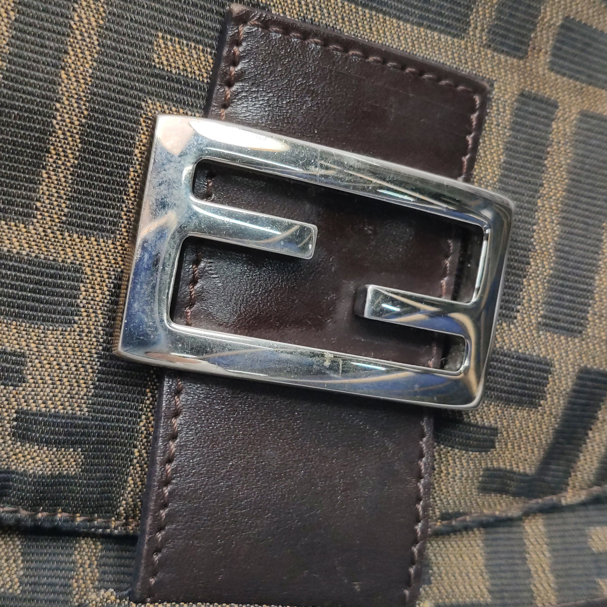 Fendi Zucca Double Flap Shoulder Bag 7456