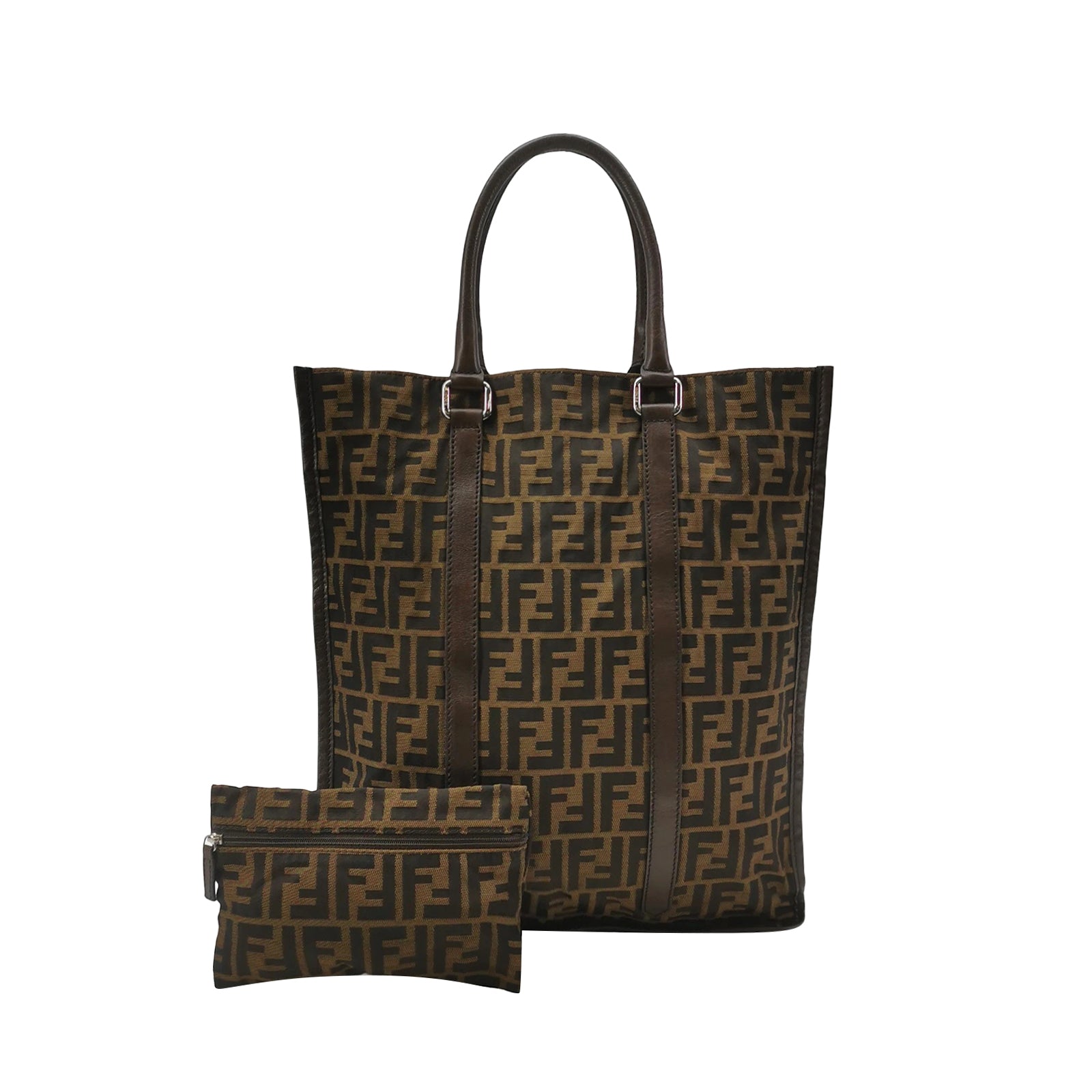 Fendi Zucca Canvas Vertical Shopping Tote